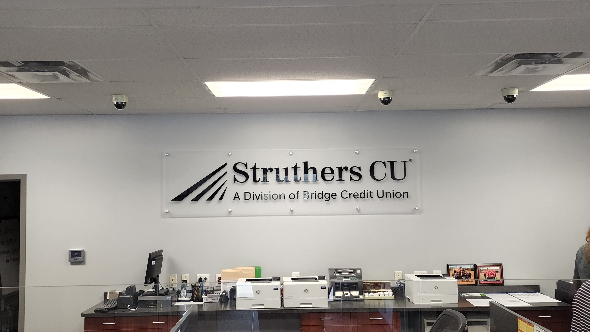 Struthers Credit Union Acrylic Logo display