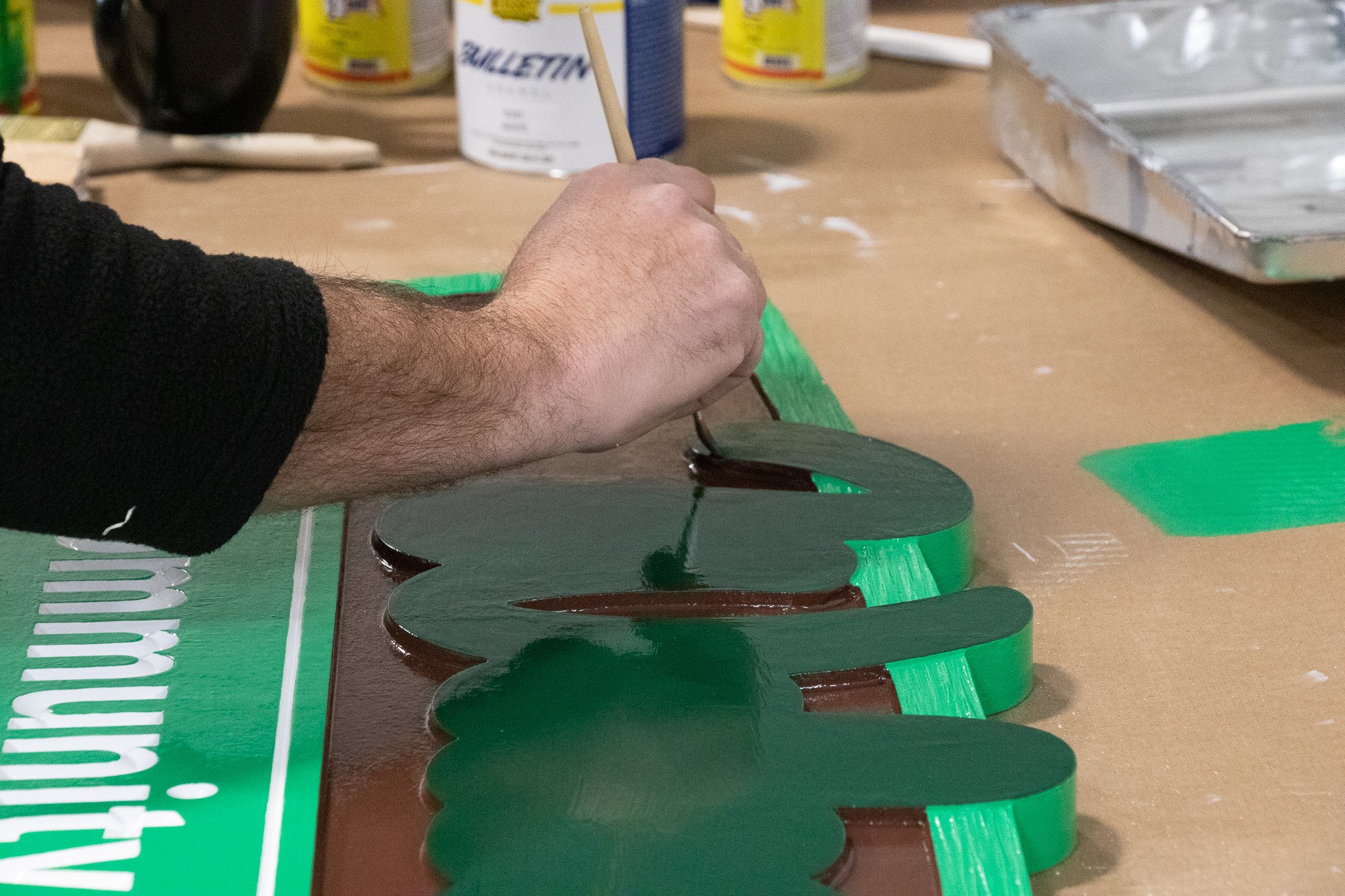 hand painted sign