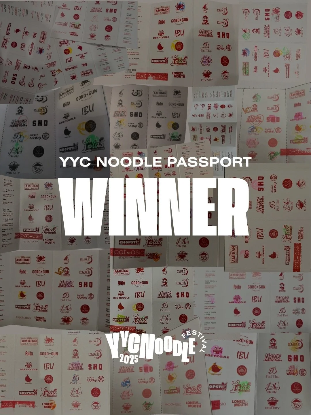 🍜📣 Thank you to everyone who submitted their Noodle Passport this year! This was our very first year introducing the passport, and we were so happy to receive 18 photo submissions and a total of 30 entries for the draw.

A huge congratulations to D