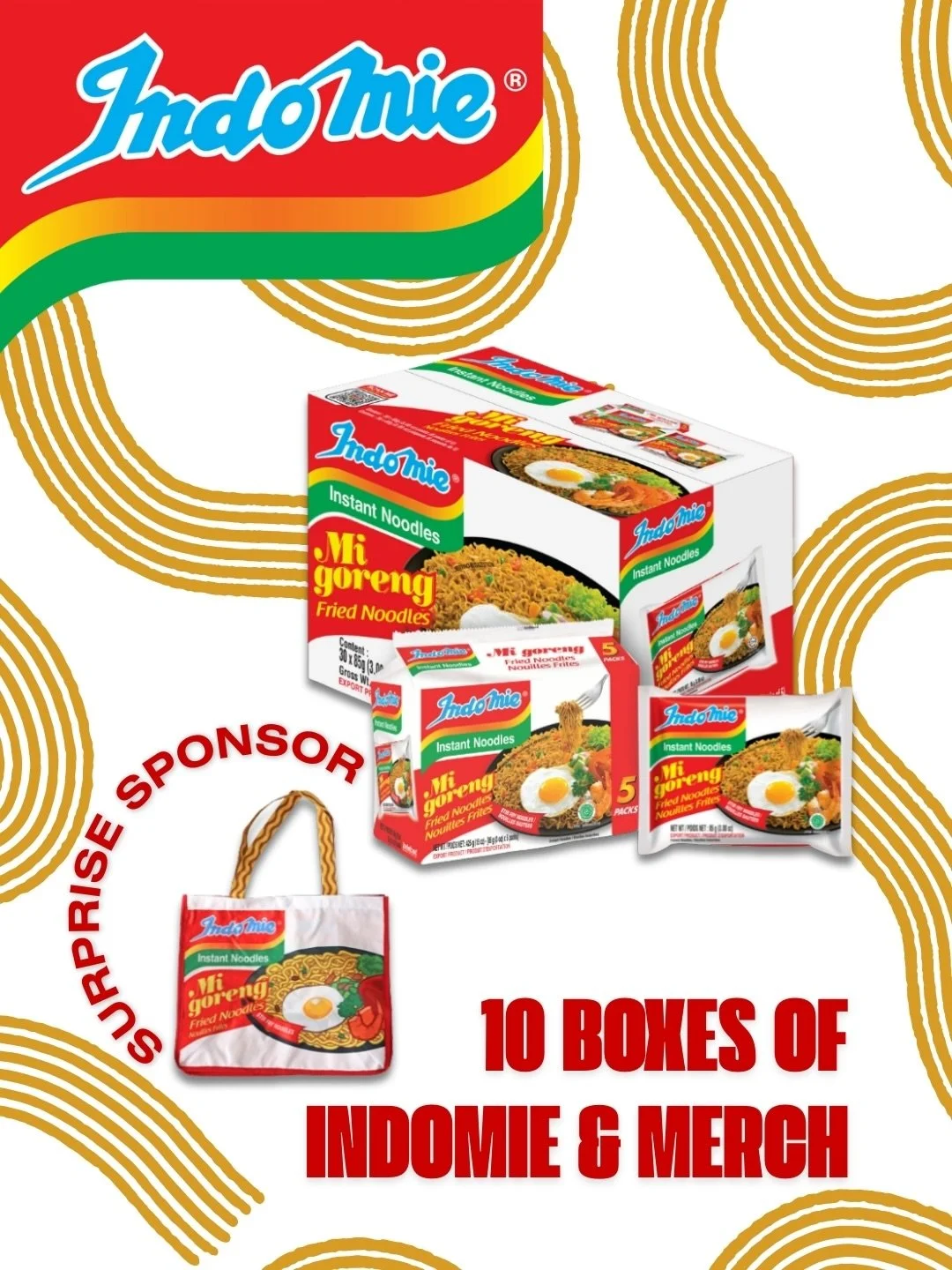 🍜🎉 Surprise news Calgary!
We got a surprise sponsorship from @indomieca and they donated 10 boxes of Indomie noodles and merch, and we wanted to pass the kindness along.

We selected 10 bonus winners from the Noodle Passport submissions who did not