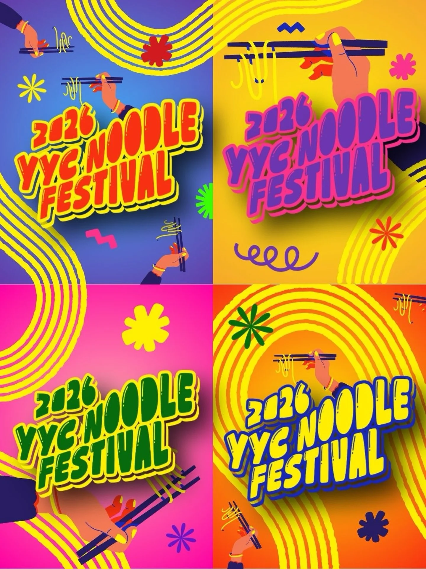It&rsquo;s here! The official look for the 2026 YYC Noodle Festival! 🍜✨

This year, we are going BIG and LOUD with our branding. We&rsquo;re channelling that &ldquo;more is more&rdquo; energy, unapologetically fun, vibrant, and packed with colour! G