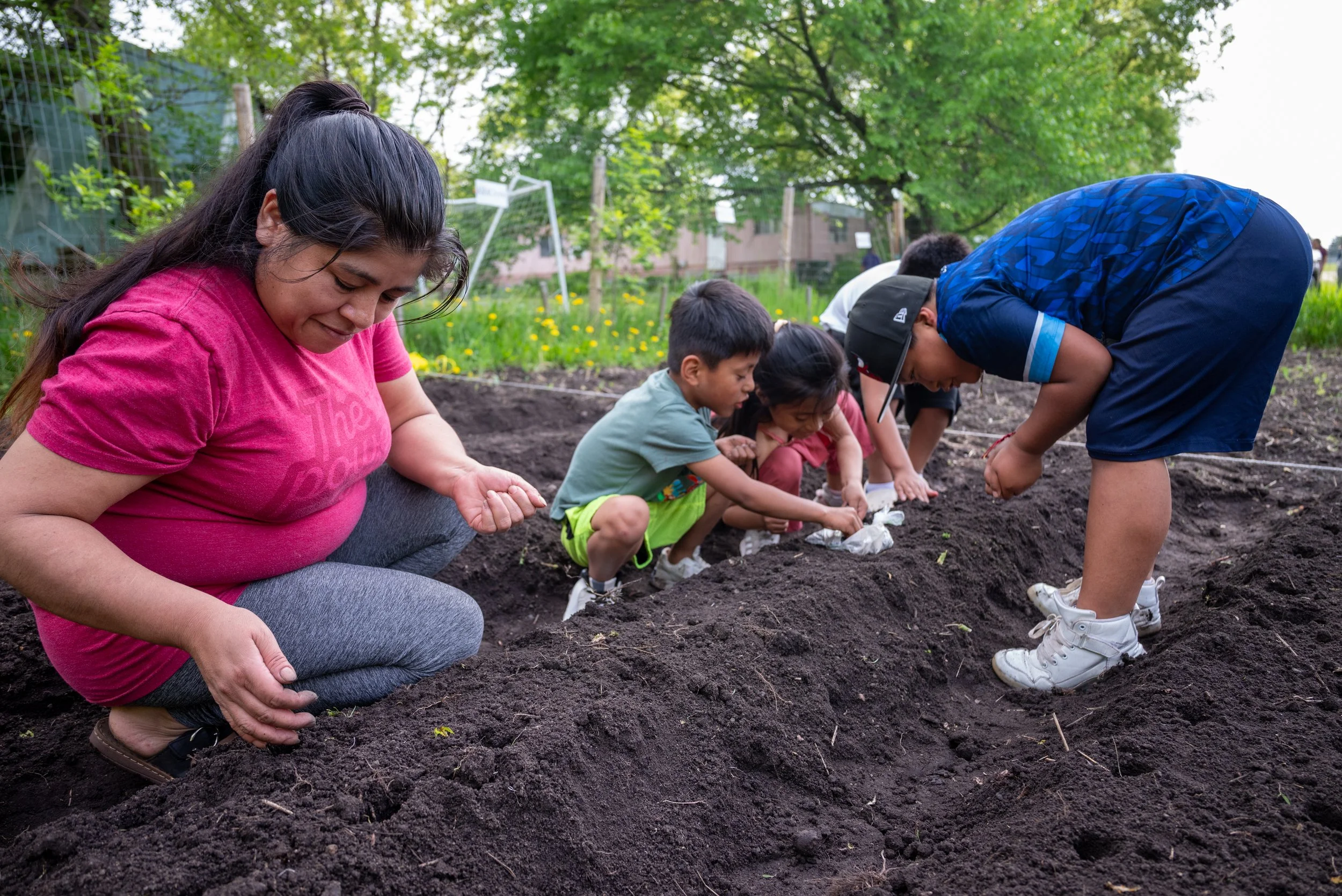 Gardeners planting beans - Cannon Valley Garden.jpg