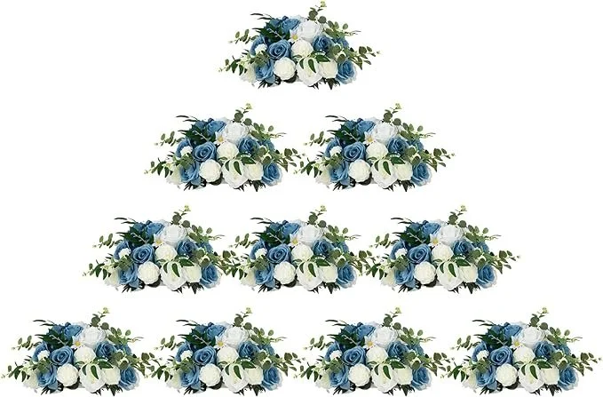 Dusty Blue Large Flowers