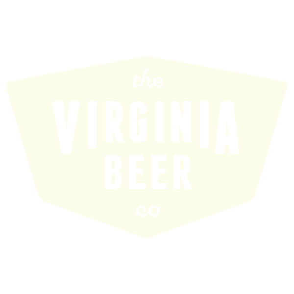 Logo for Virginia Beer Company with a cream-colored badge shape and black text.