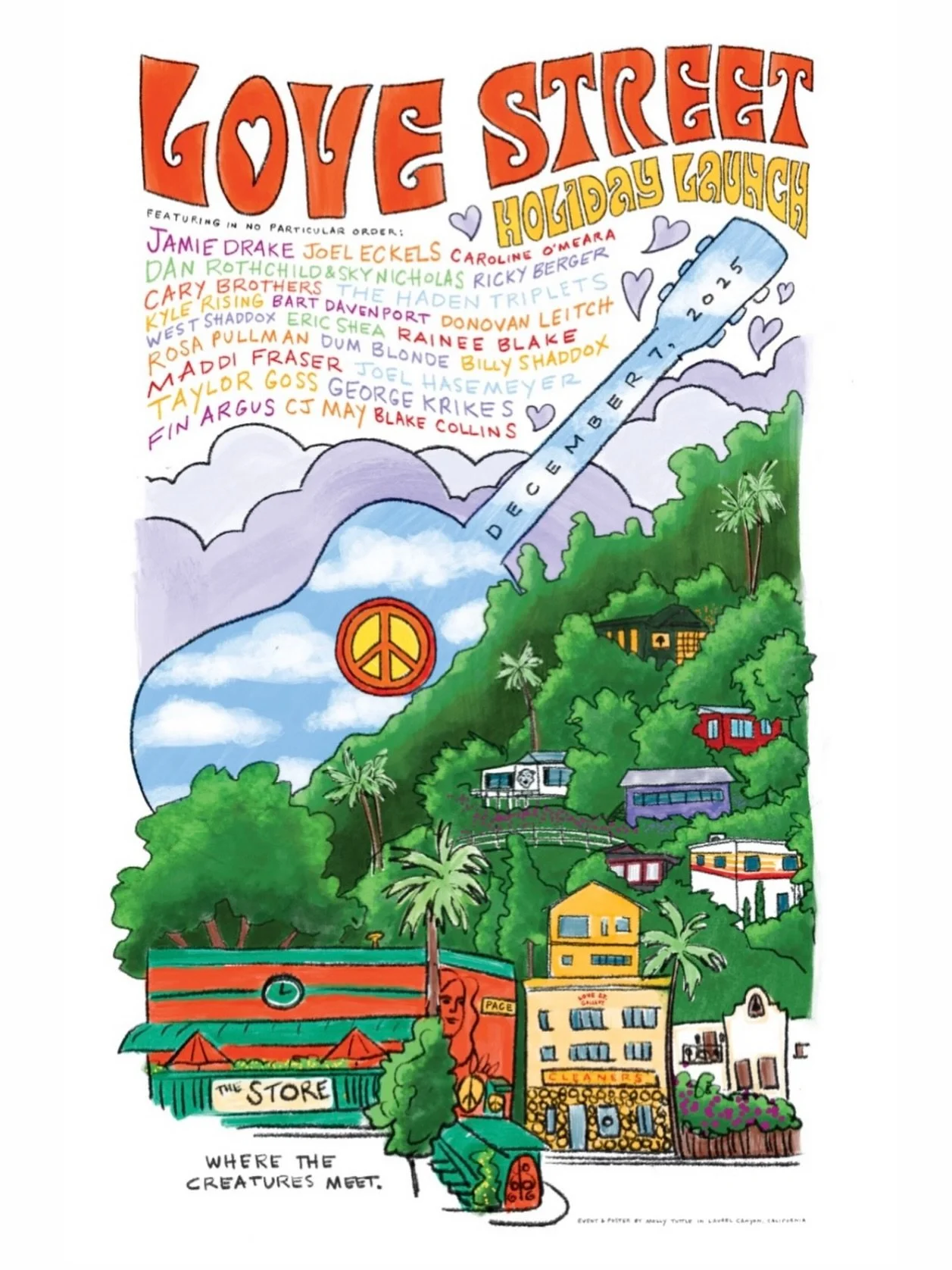 Join us for the 5th Annual Love Street Holiday Launch this Sunday, 12/7 from Noon to 5pm. With over 20 musical acts, Laurel Canyon&rsquo;s new mini amphitheater, The Love Bowl, is the place to be! &hearts;️ RSVP at Partiful link in bio.