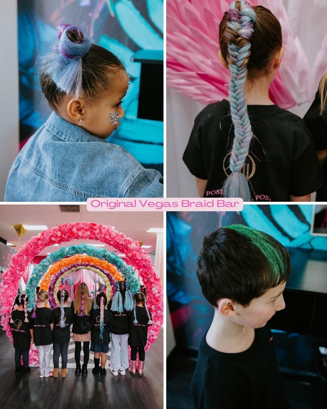 Did you hear? We were the very FIRST mobile braid bar to hit up Las Vegas! 💁&zwj;♀️ We're the OGs in the game, catering to all your festival braid dreams, adorable kiddo braids, and yep, even the boys! 😎 Got a bash coming up? We're your go-to glam 