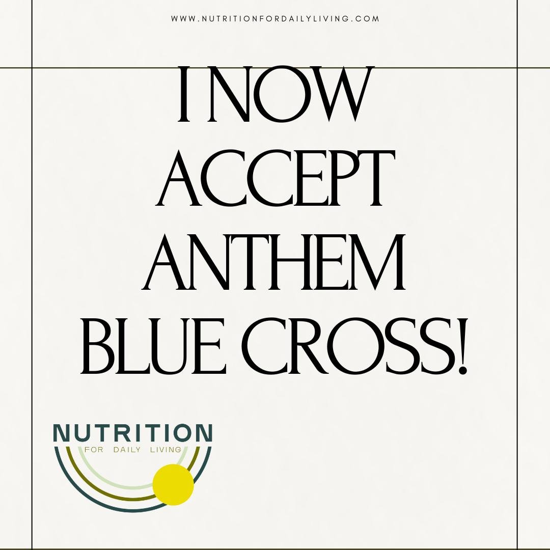 My practice now accepts Medicare and Blue Cross insurance plans in addition to cash pay services! 
My website is gives you the breakdown about insurance coverage and how to verify your own benefits. Check out the link in my bio👇 
#mntworks #nutritio