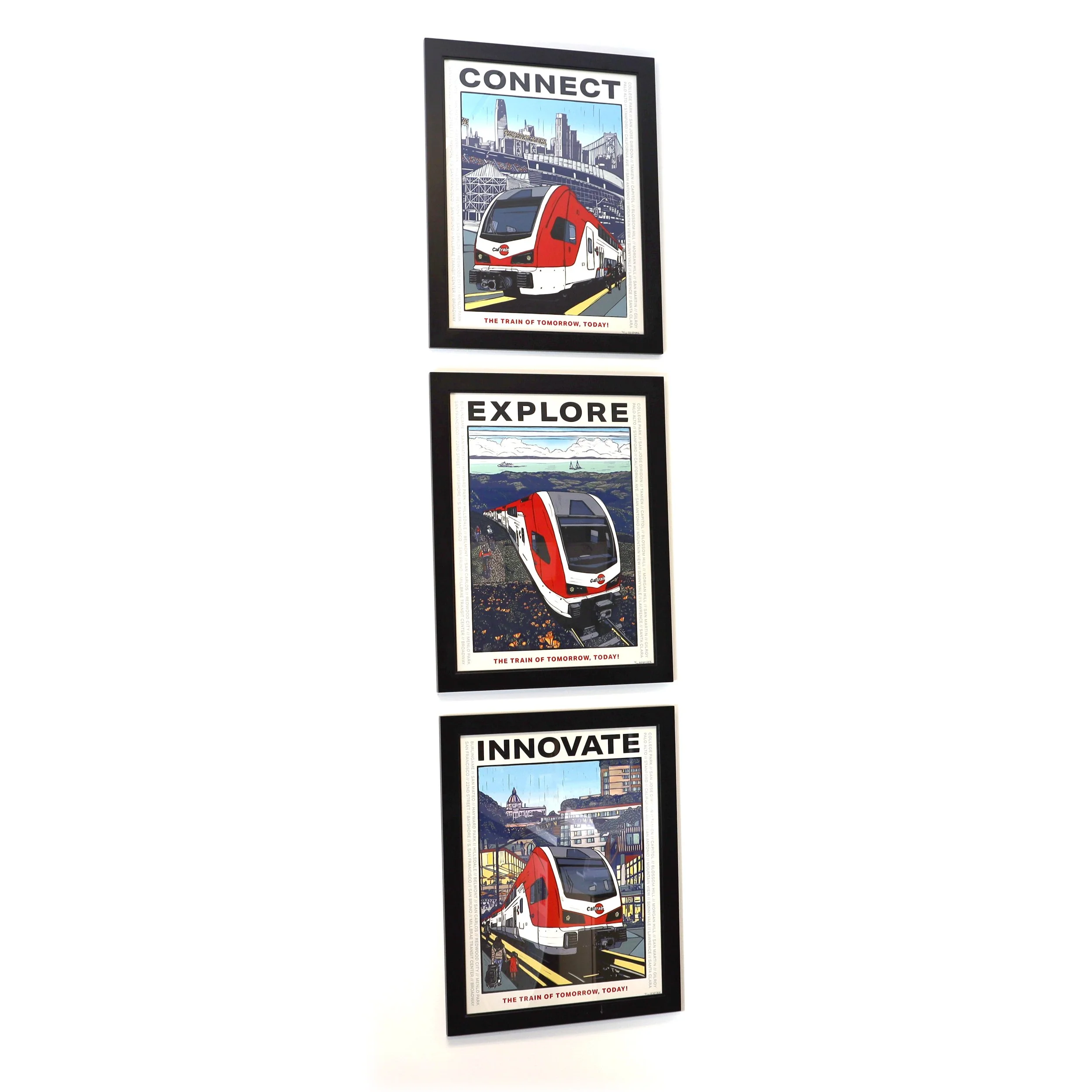 Collectible Series of 3 Caltrain Posters