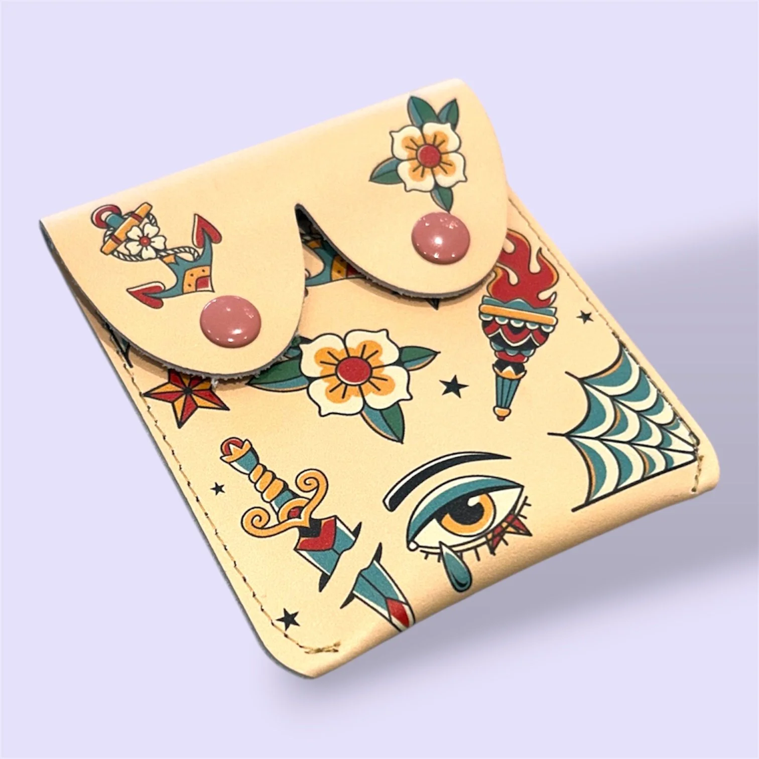 TATOO LEATHER BOOB POUCH