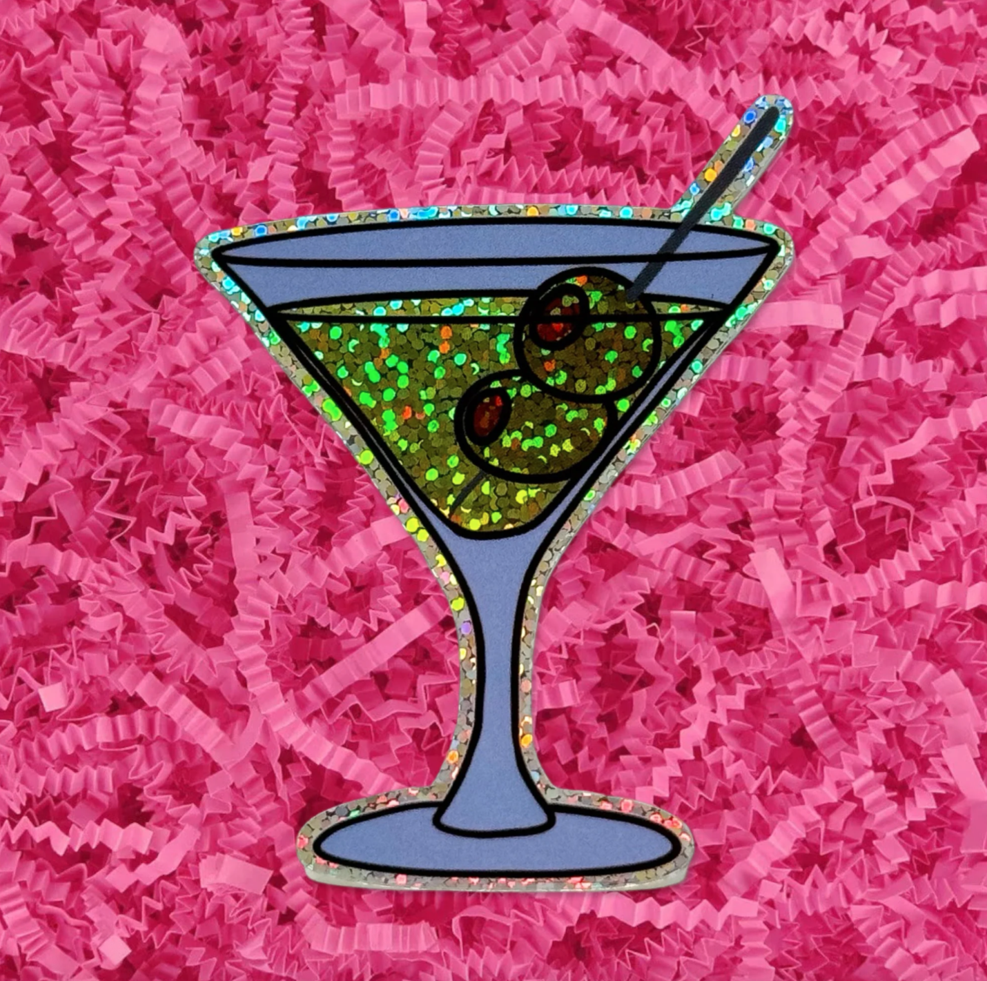 GLITTER MARTINI STICKER