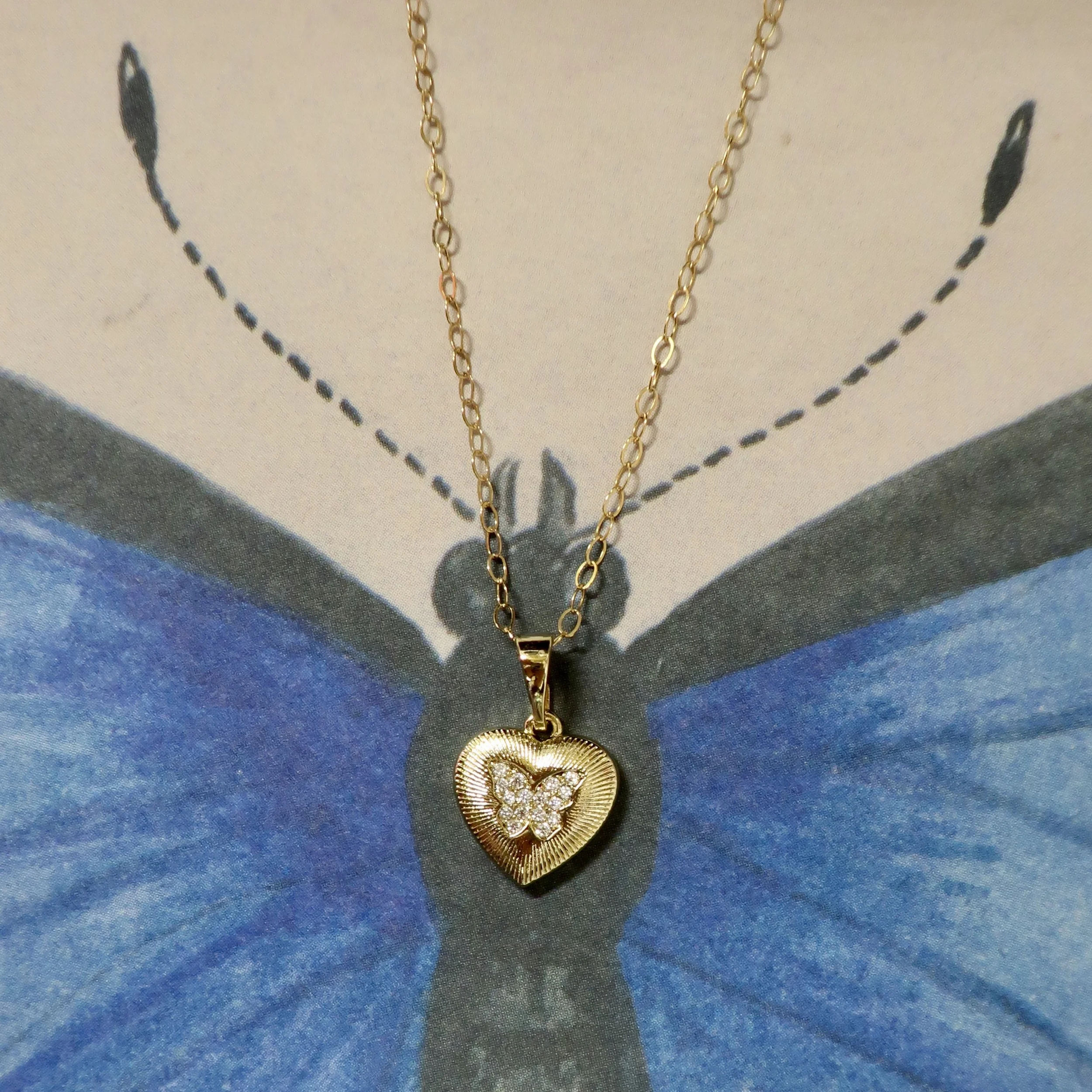 BUTTERFLY HEART NECKLACE