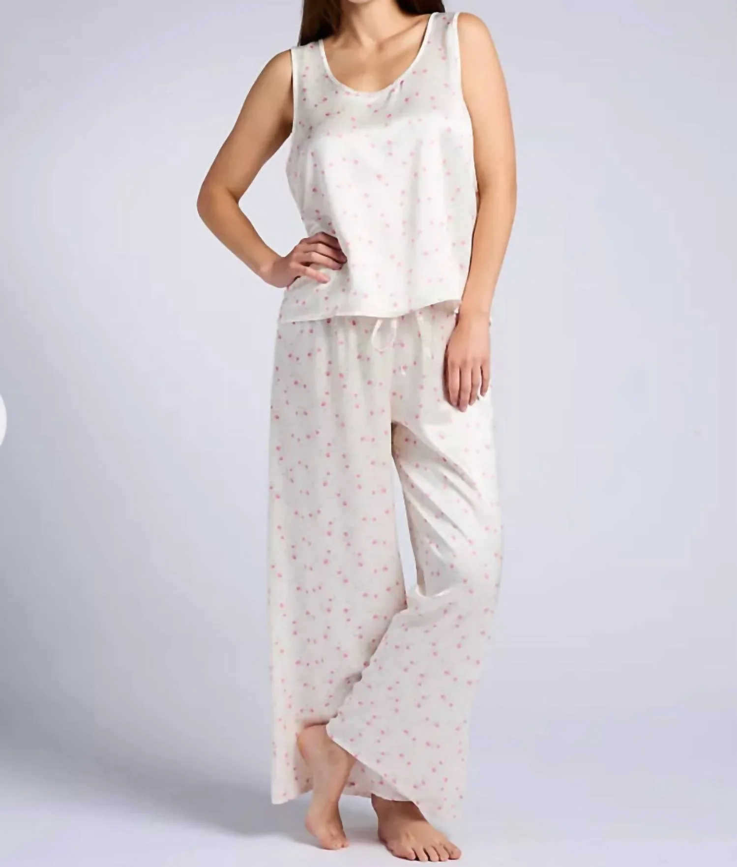 CLOWDY PINK MYA CAPRI SATIN PANT