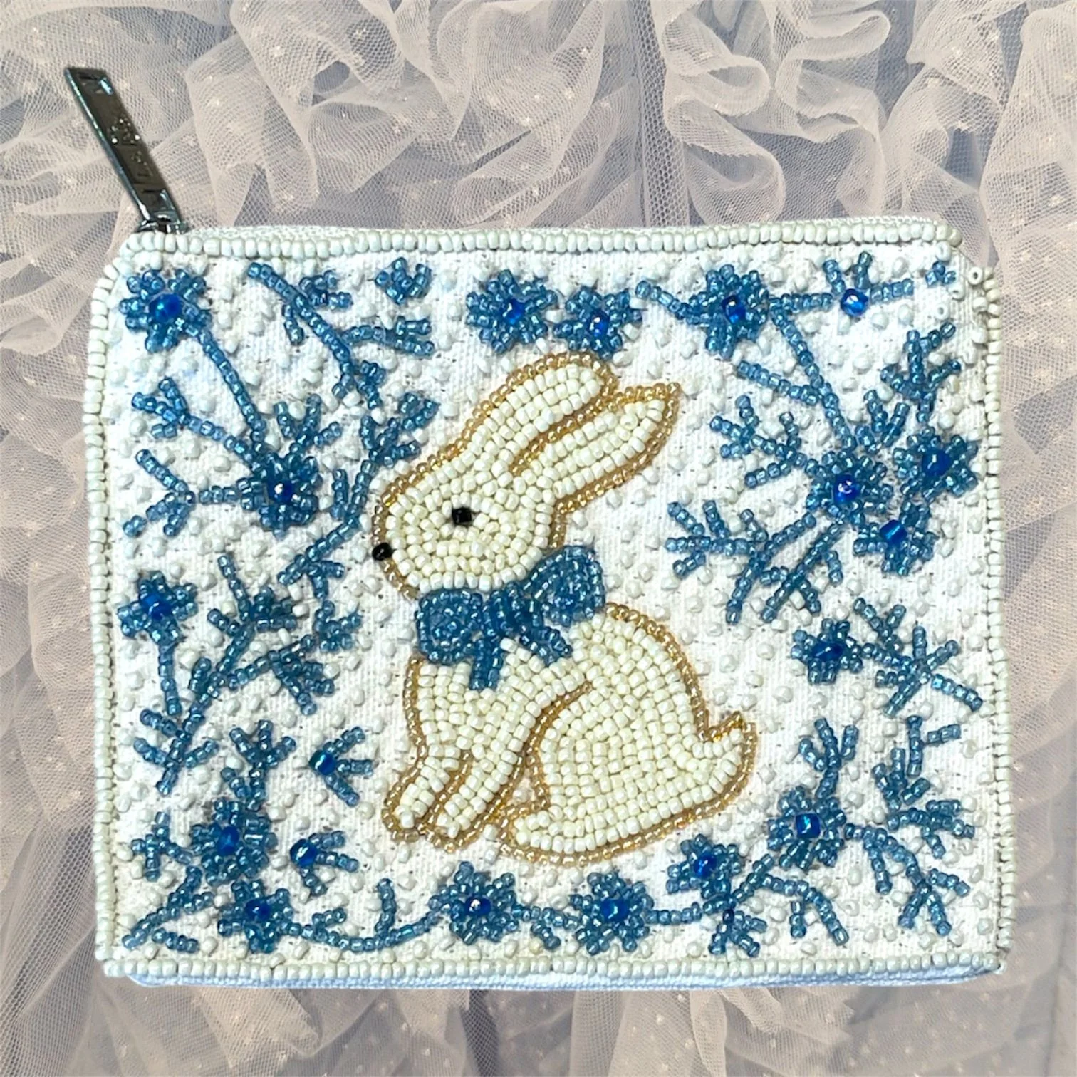 BUNNY RABBIT BEADED POUCH
