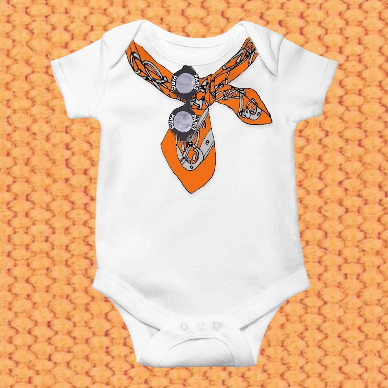 SCARF BABY ONESIE - 6-9 MONTHS