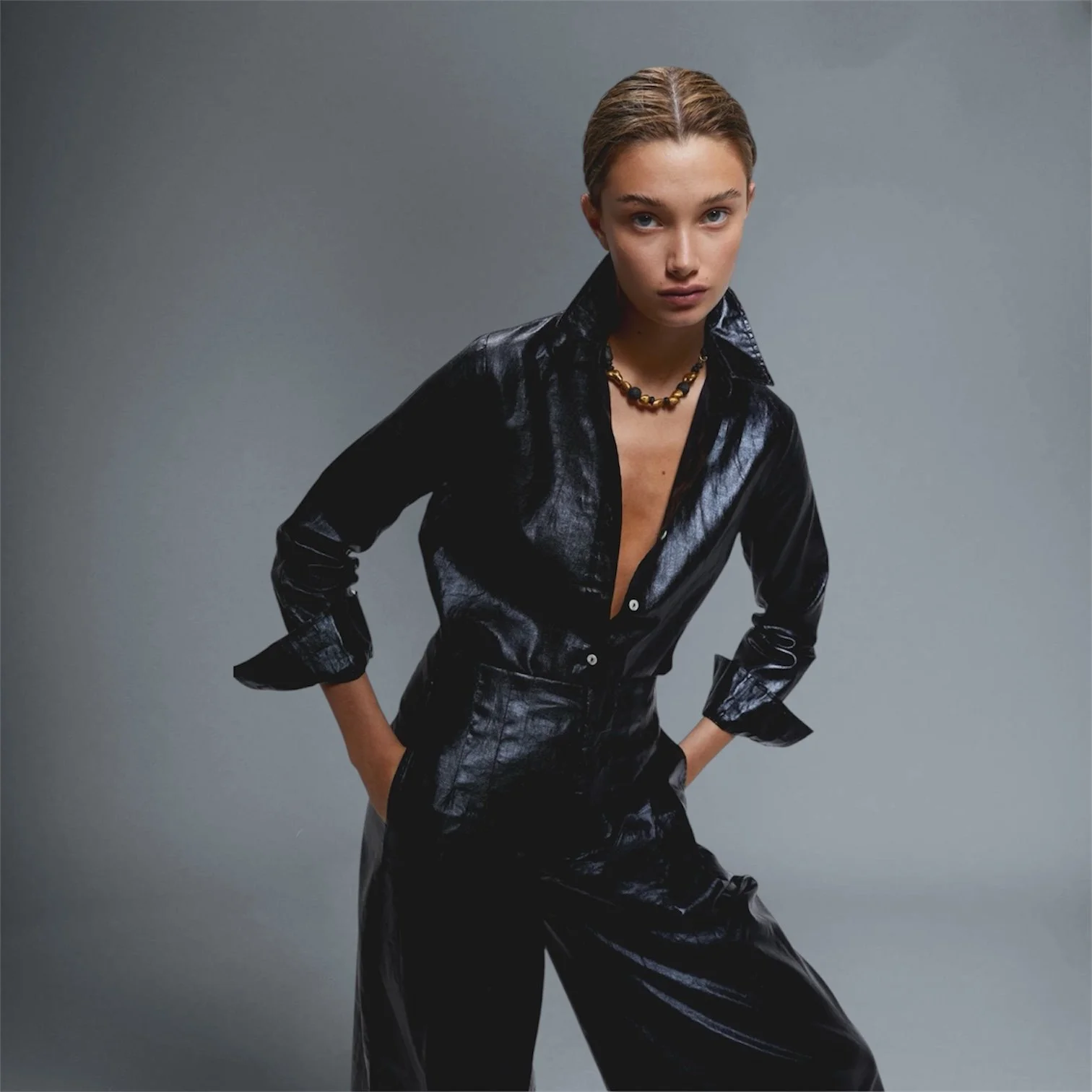 SAN MARINO METALLIC LINEN SHIRT