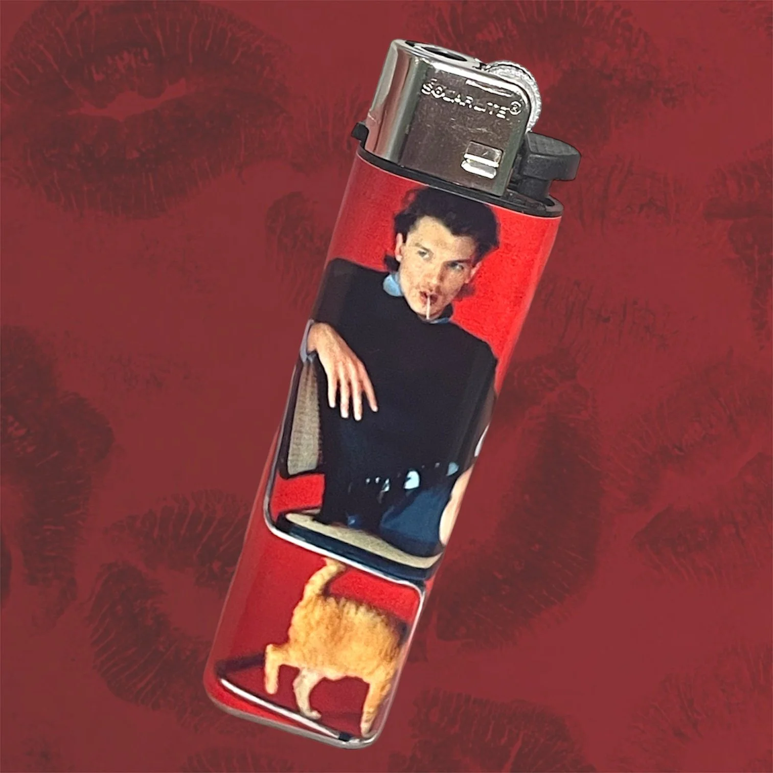 CONNOR WITH ORANGE CAT LIGHTER