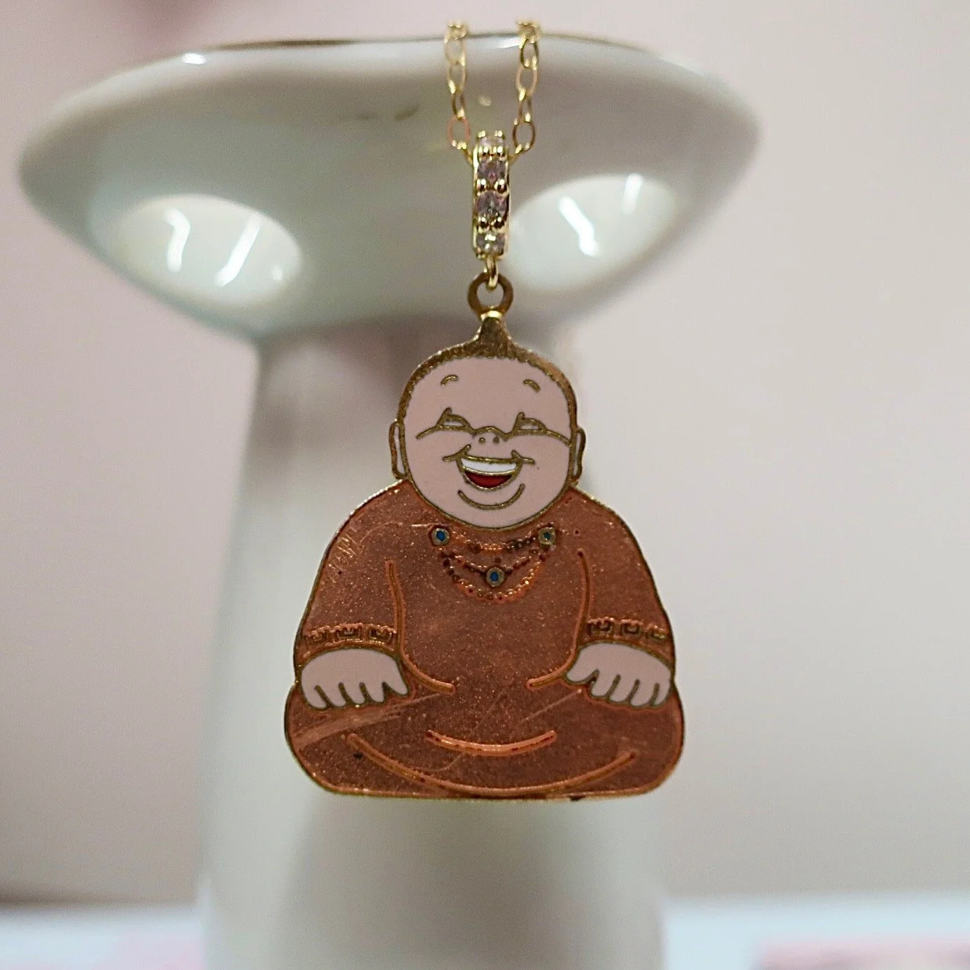 VINTAGE KEWPIE BUDDAH NECKLACE