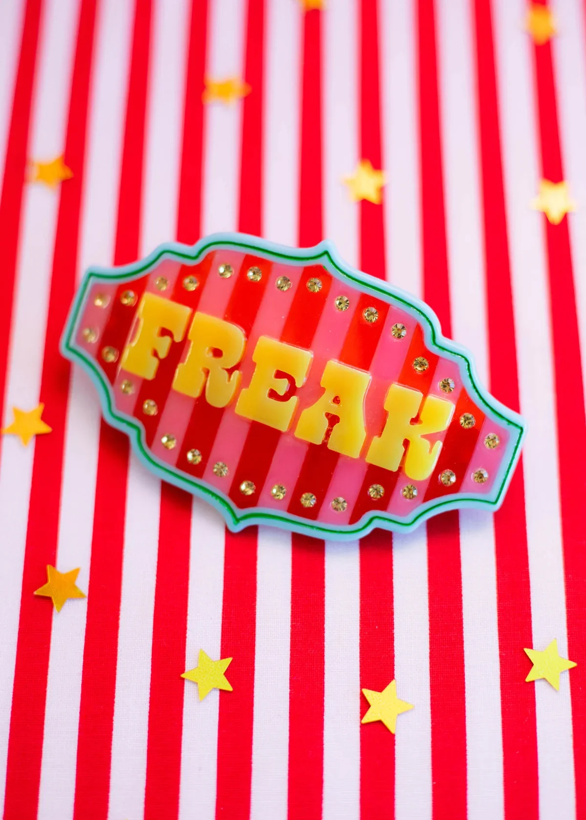 FREAK RHINESTONE HAIR BARRETTE