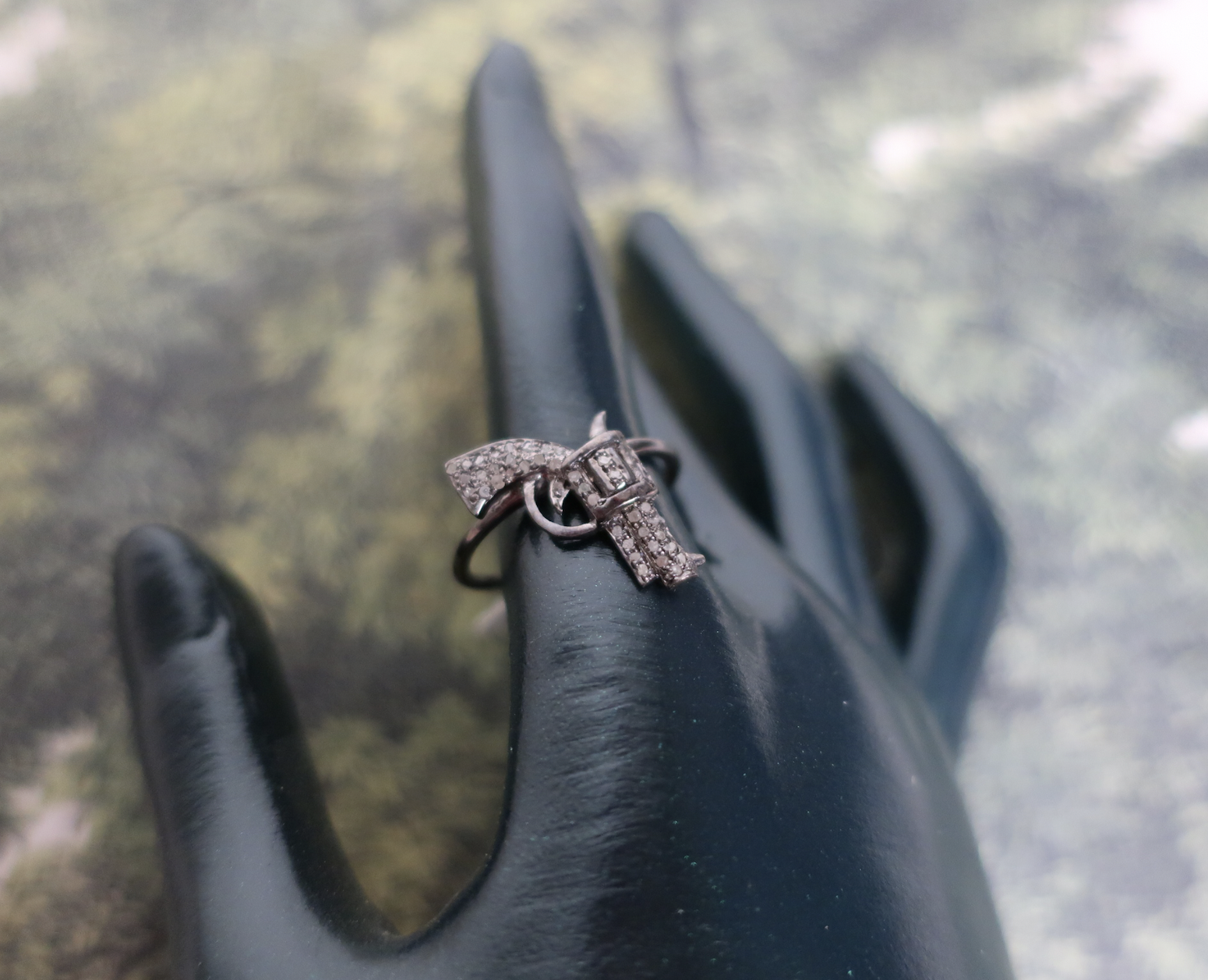 Pave Diamond Gun Ring