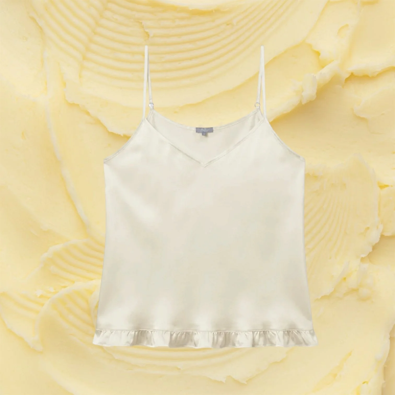 CLOUDY BUTTER SATIN NIKI TANK