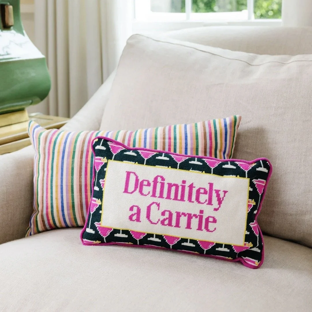 DEFINITELY A CARRIE NEEDLEPOINT PILLOW