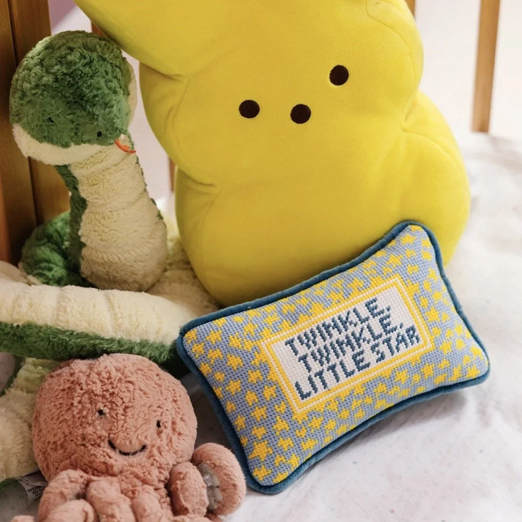 TWINKLE TWINKLE MINI NEEDLEPOINT PILLOW