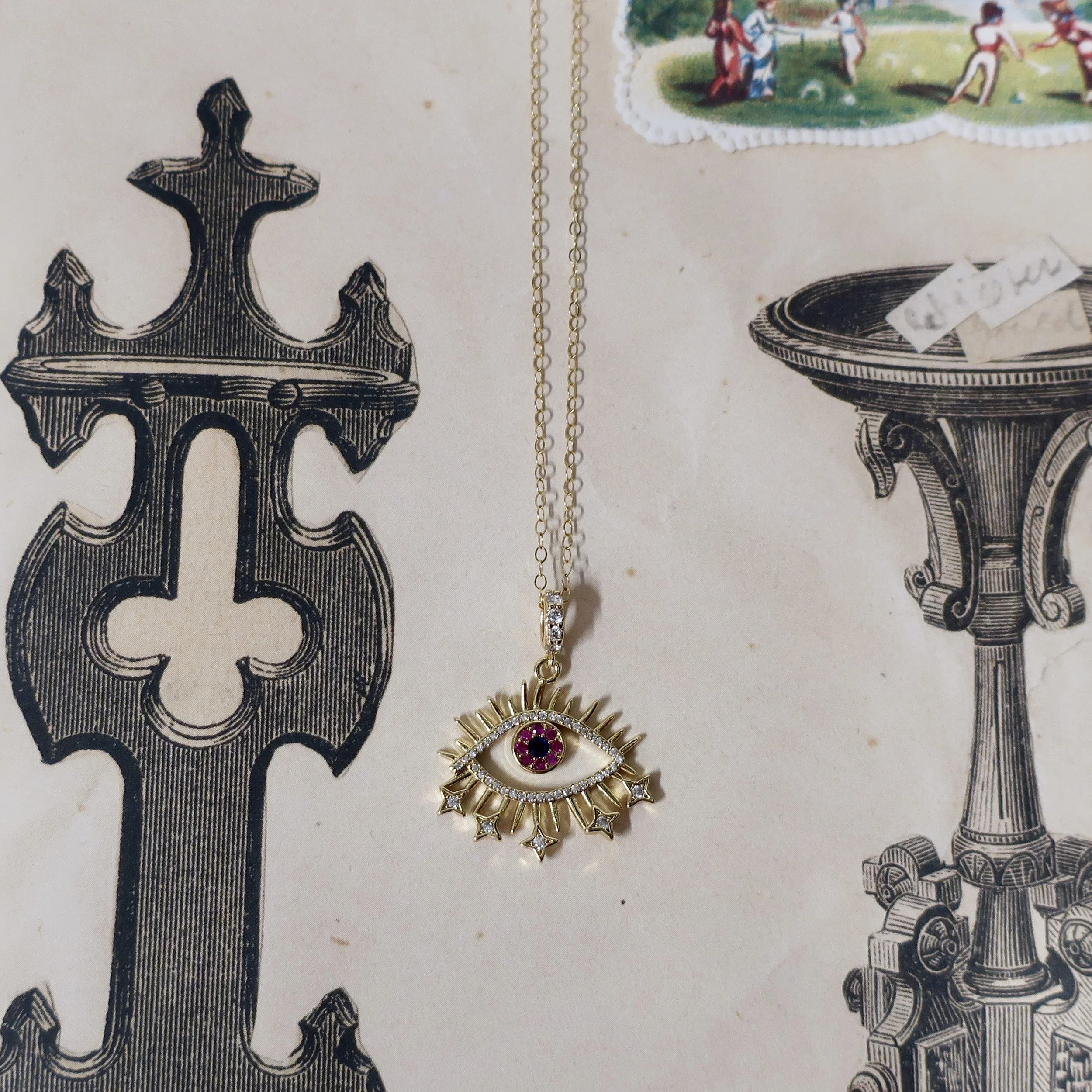 EVIL EYE STARBURST CZ Necklace