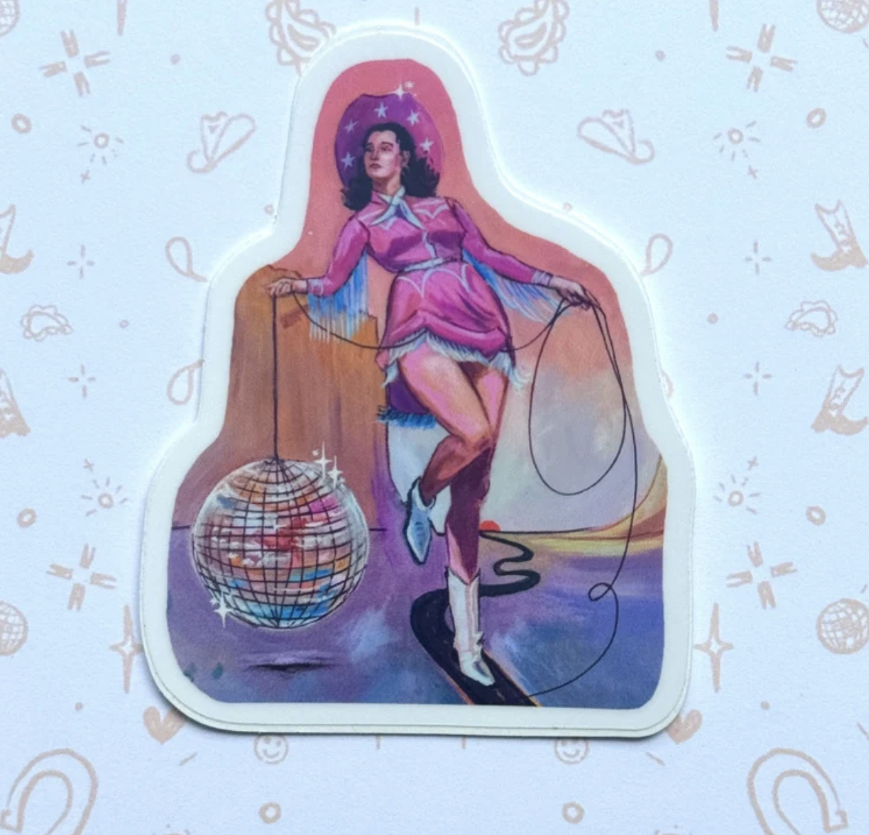 DISCO COWGIRL STICKER