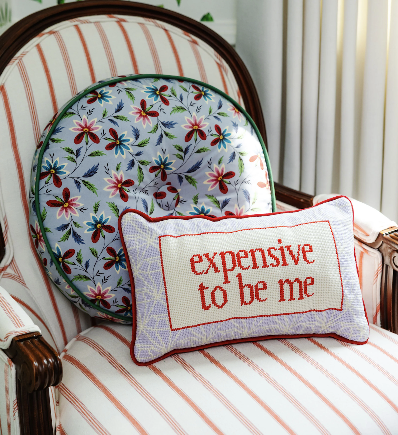 EXPENSIVE TO BE ME NEEDLEPOINT PILLOW