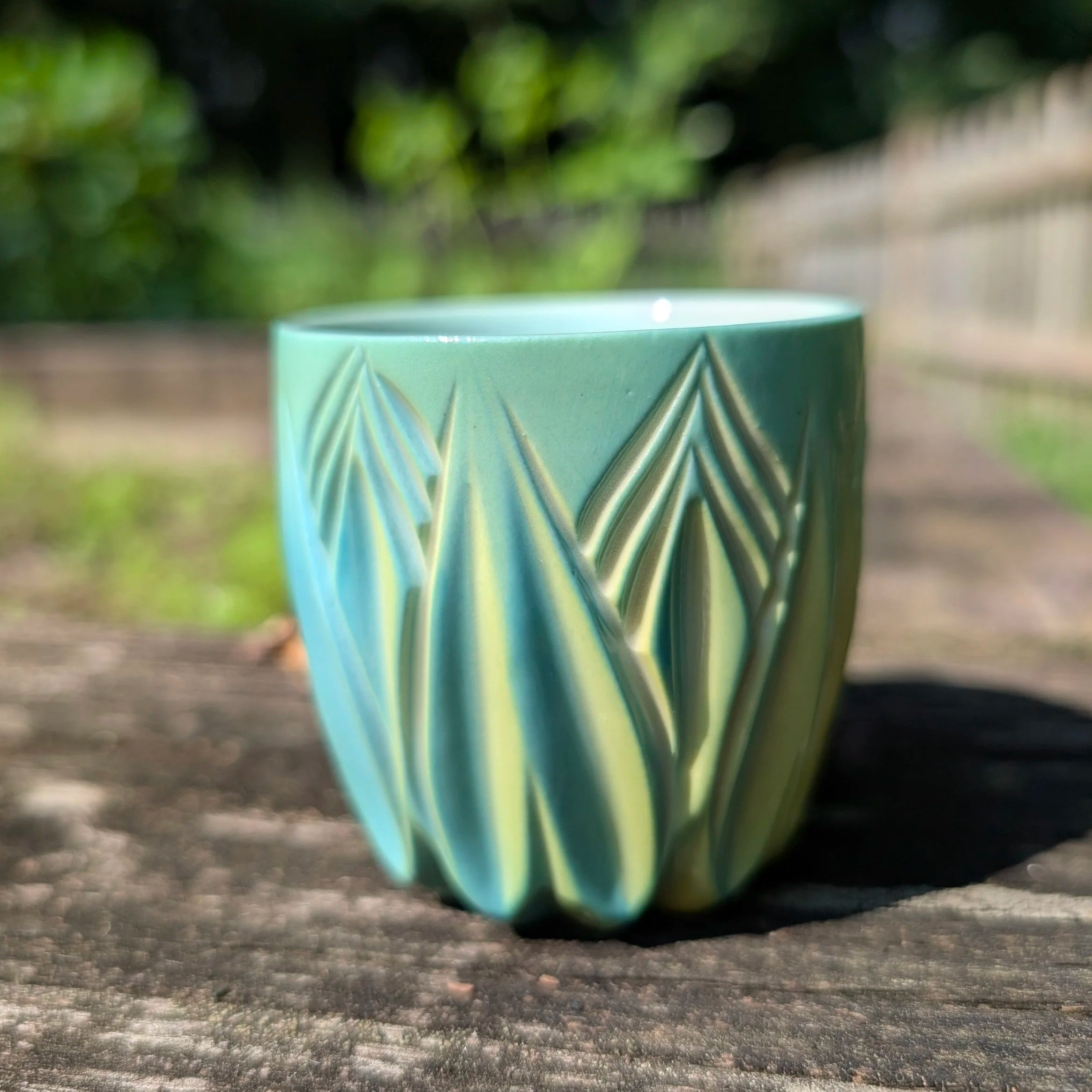 Teal and Yellow Celebration Cup #1 - 2 oz
