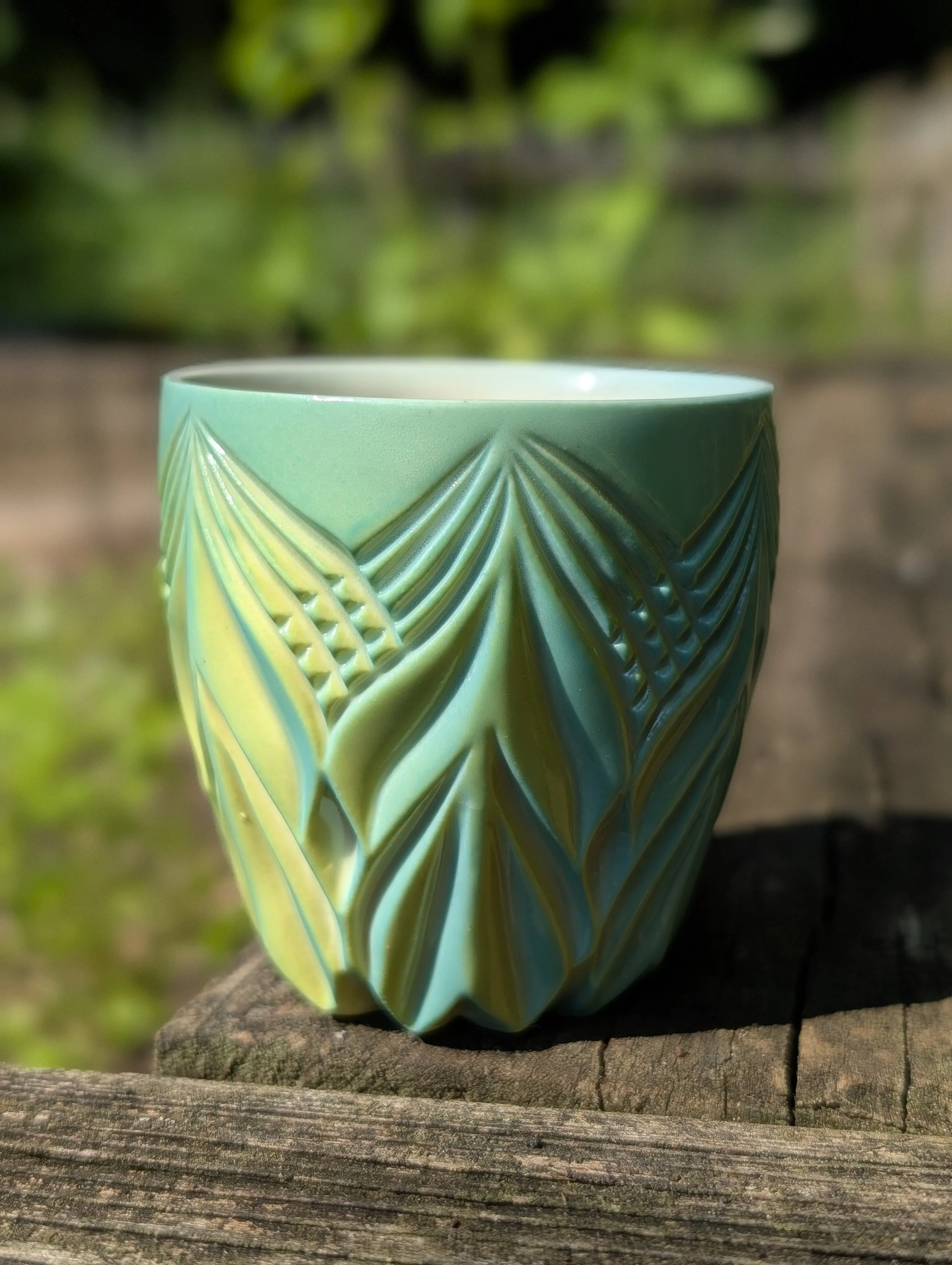 Teal and Yellow Celebration Cup #2 - 2 oz