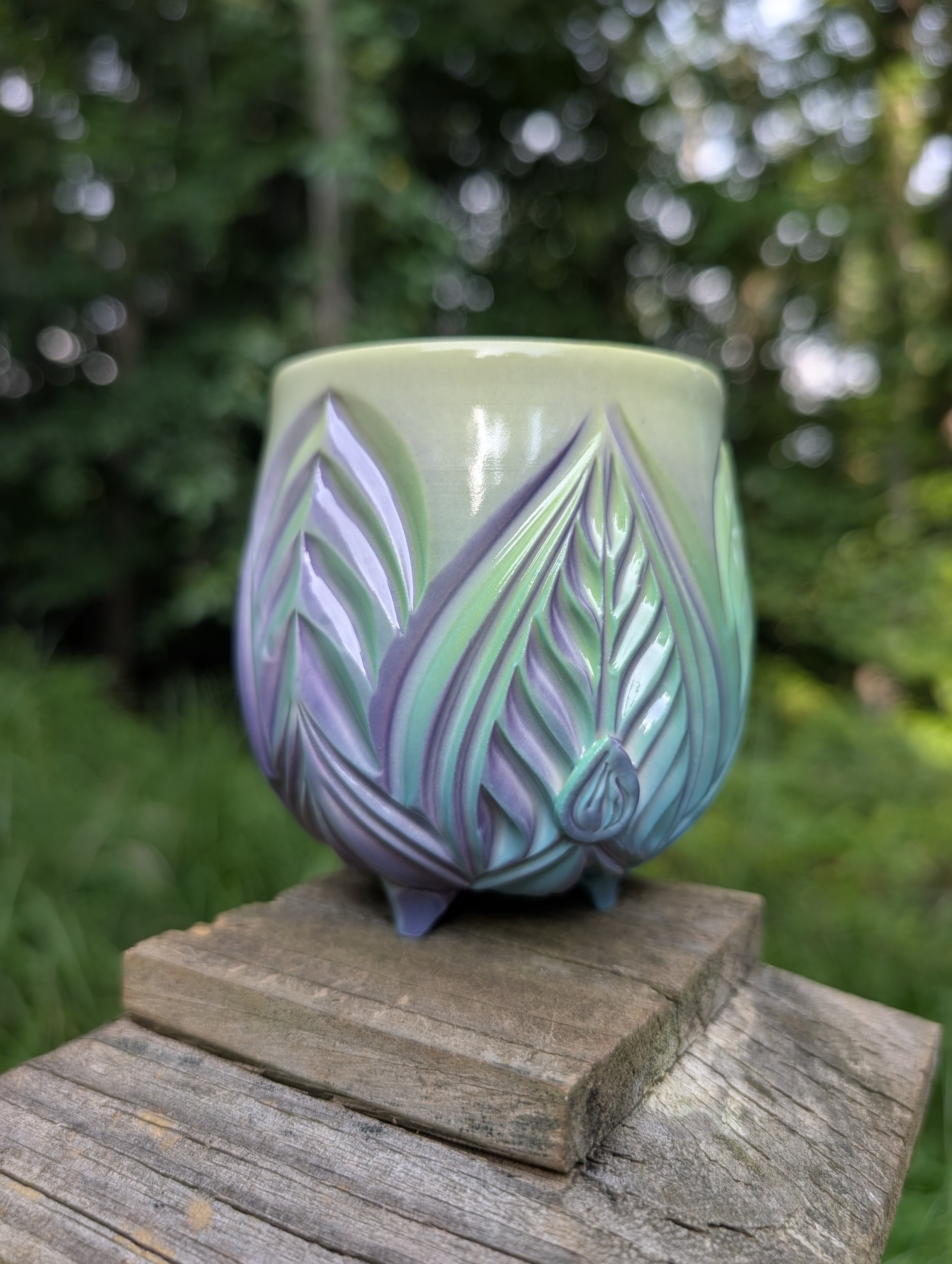 Spring Ephemeral Footed Wine Cup #1 -  10 oz