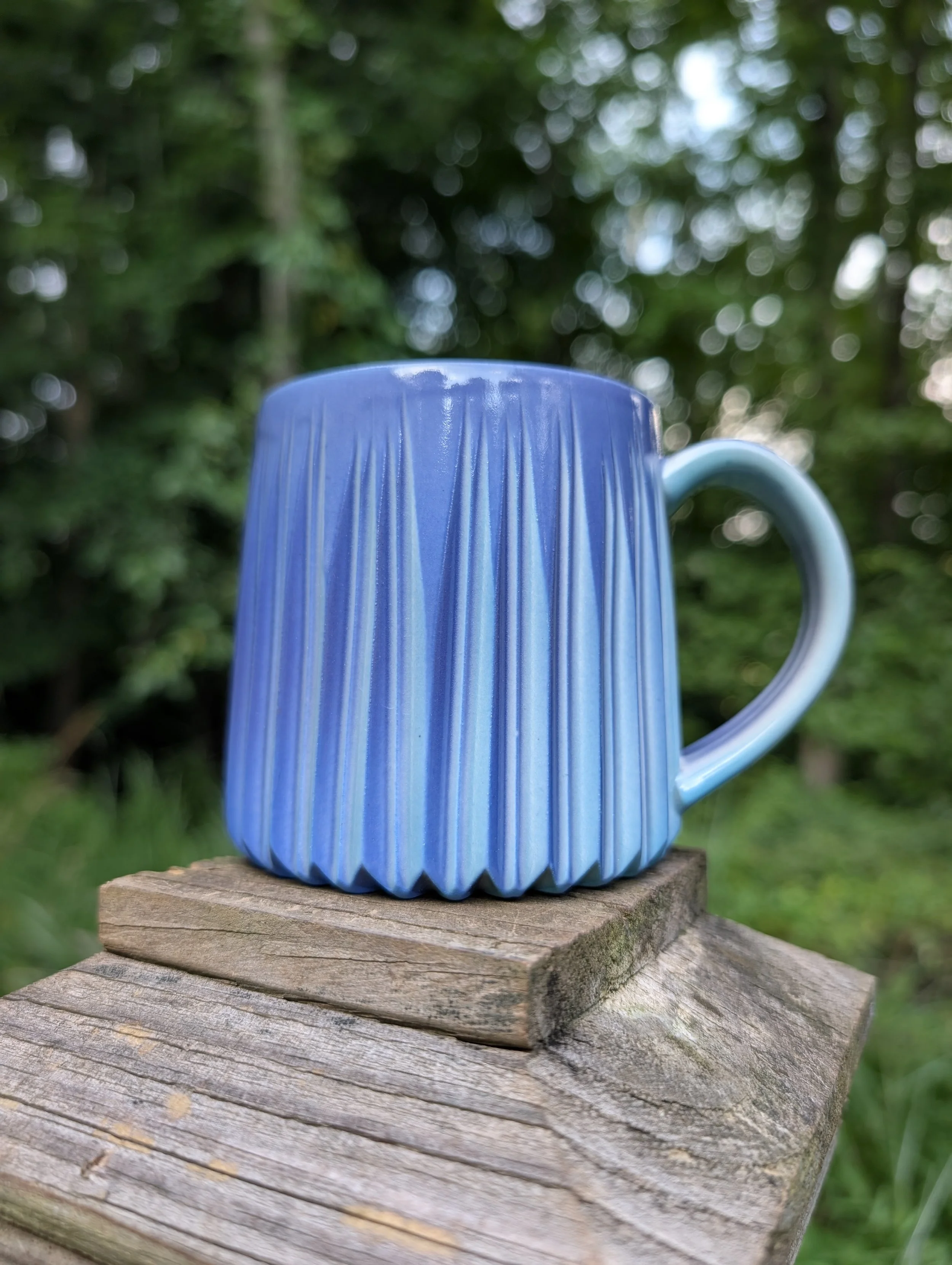 Purple-Blue and teal simple stripes Mug -  10 oz