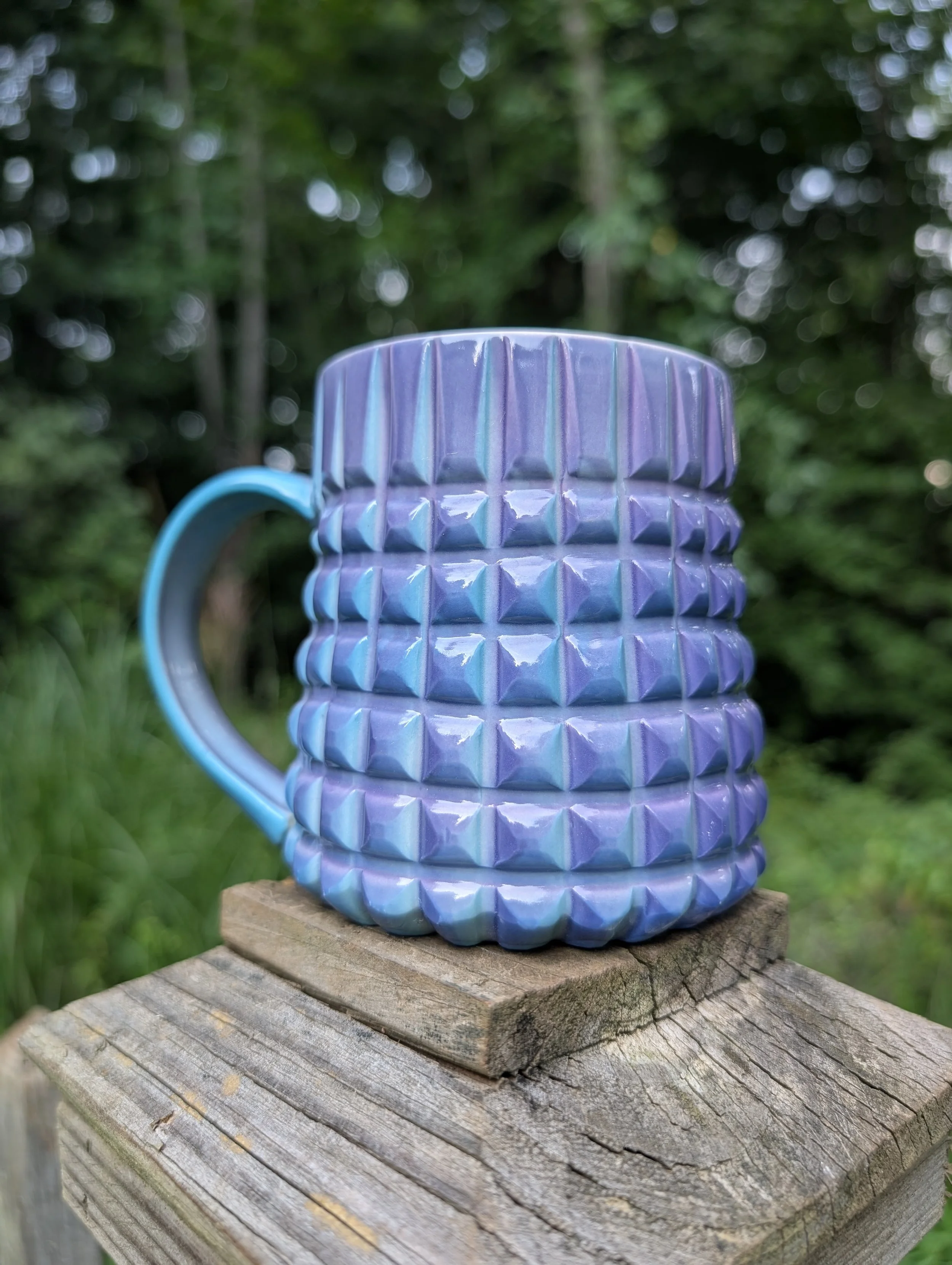 Purple and Turquoise Pillow Mug -  16 oz