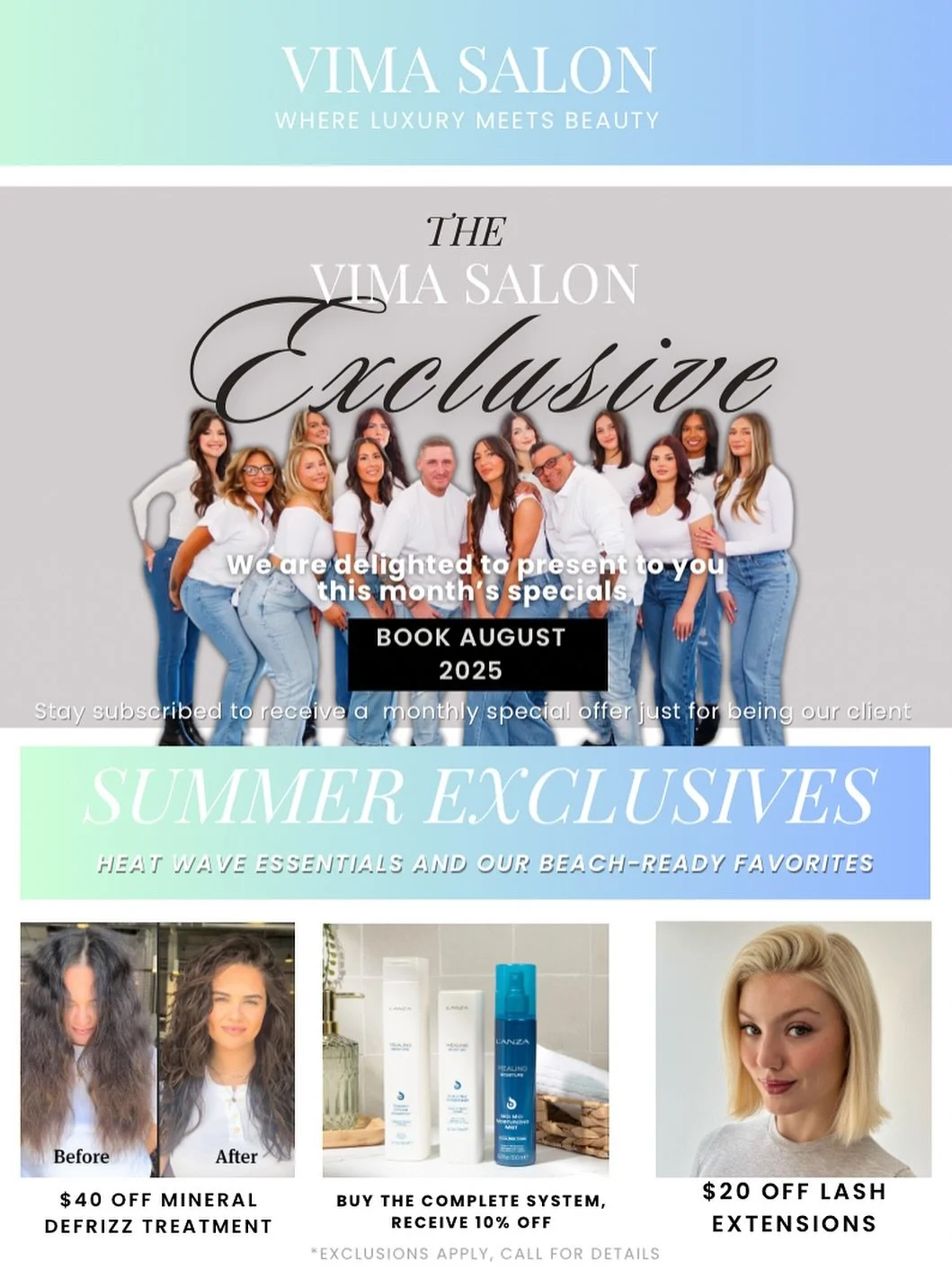 Are you subscribed to our monthly newsletter? 🗞️ 

Sign up and get EXCLUSIVE deals on your favorite services, products, and stay in the know on all things VIMA Salon ✂️ 

Here&rsquo;s how to sign up with our 3,000+ subscribers: 
1 visit www.vimasalo