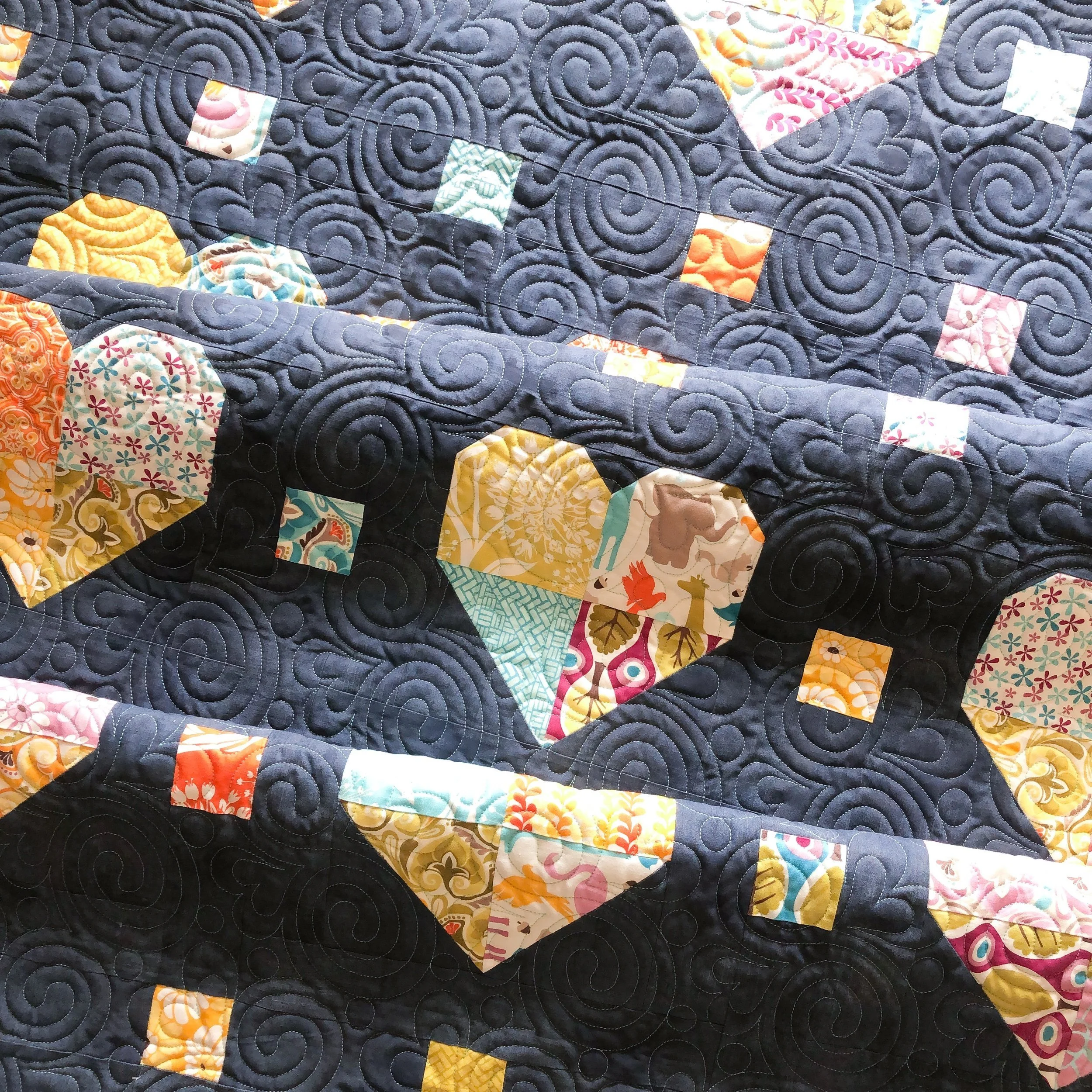 • Kim’s Scrappy Hearts Quilt •