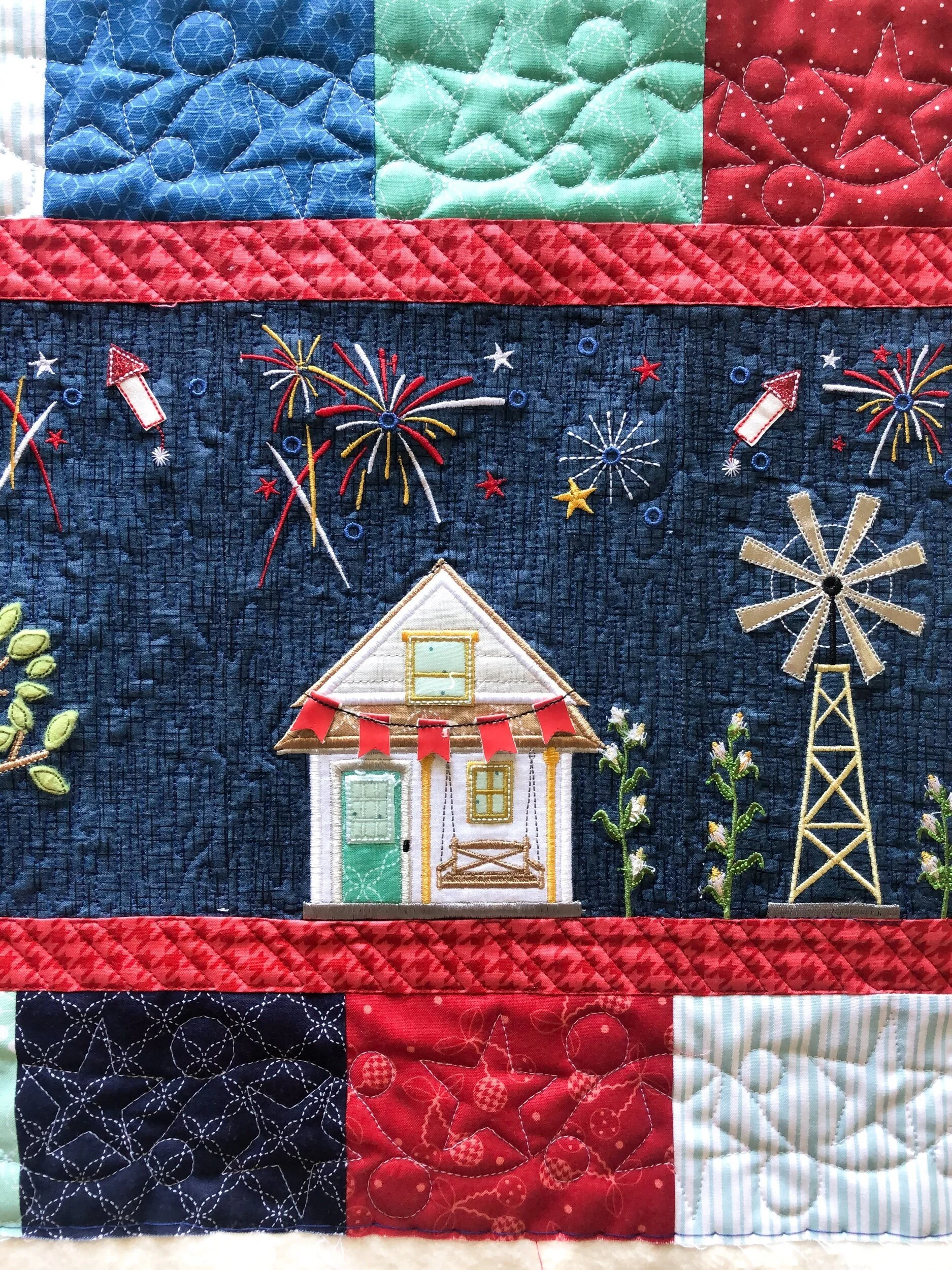 Sherry’s Main Street Celebration bench pillow