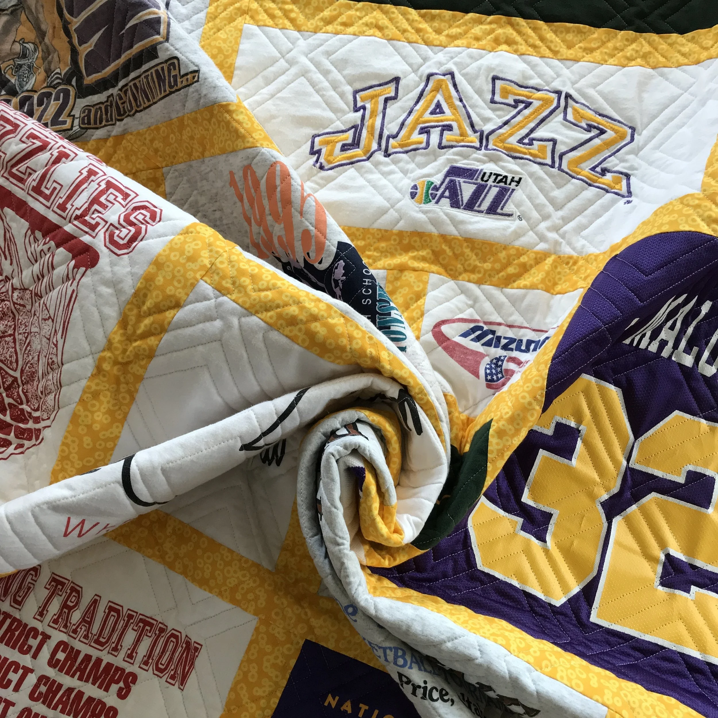 T-shirt quilt- a first for me!