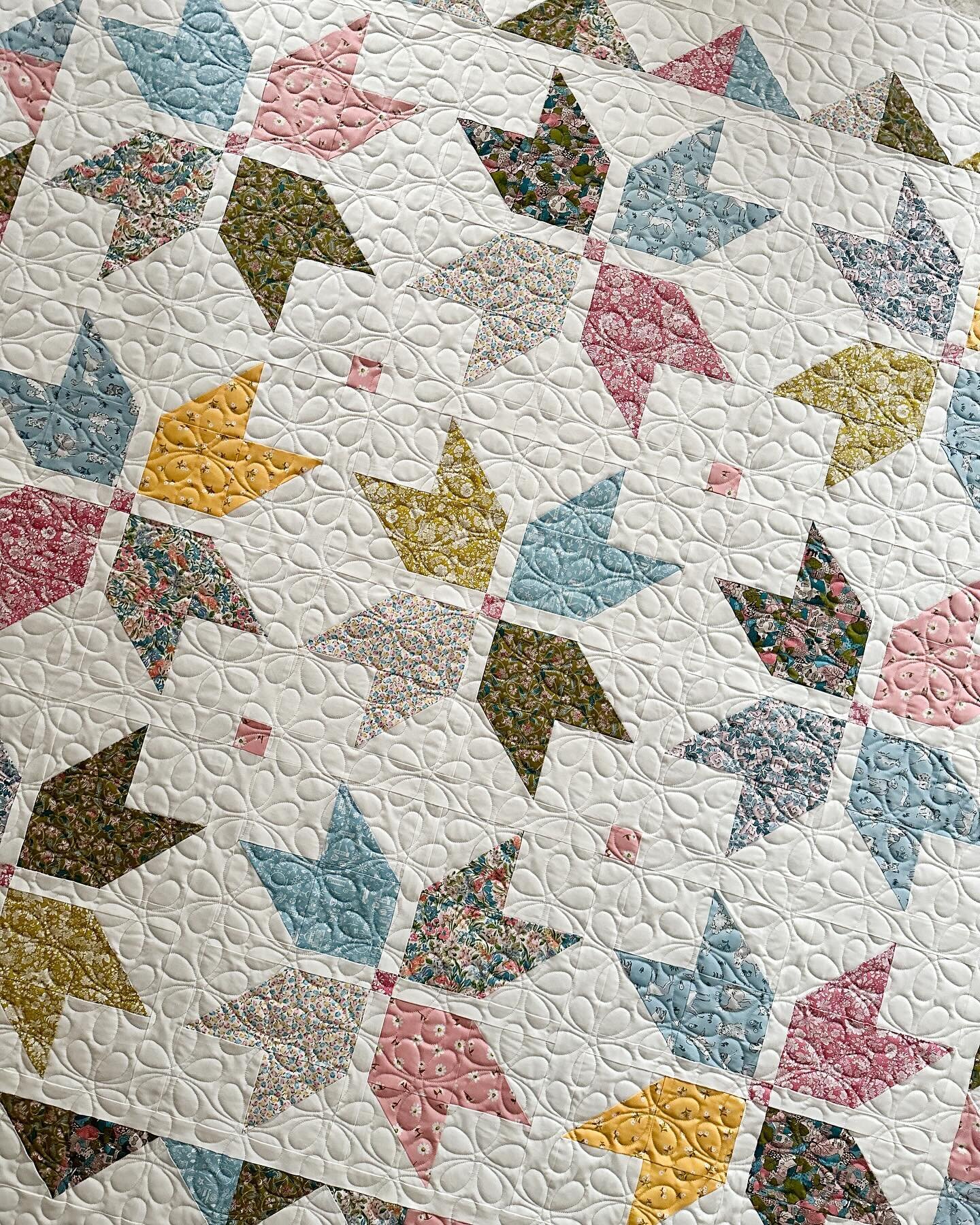 How sweet is this lovely quilt!! LeAnn always does an excellent job.

This lovely Quarter Star pattern is an exclusive quilt that Amy Smart from @diaryofaquilter did with @mygirlfriendsquiltshoppe as part of their Designer Series.  I&rsquo;ve linked 