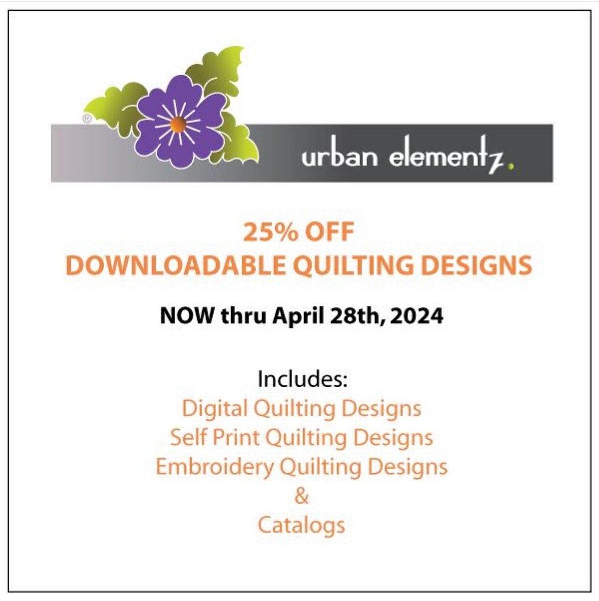 In case you missed it!!! All our digital pantos are on sale @urban.elementz &hellip;this is the best time to get those designs that have been on your wishlist.  To check out my designs go to: https://www.urbanelementz.com/quilting-designs.html?design