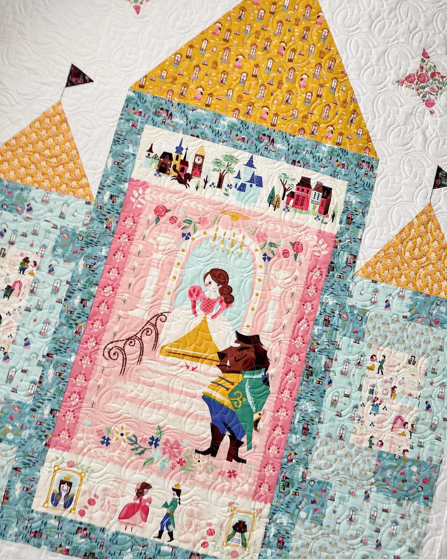 How darling is this Castle quilt that Julie made?!?! 

The FREE pattern is called The Castle by Jill Howarth from @rileyblakedesigns using her Beauty and the Beast fabric line, also from Riley Blake.  Check out today&rsquo;s blog post for a link to t