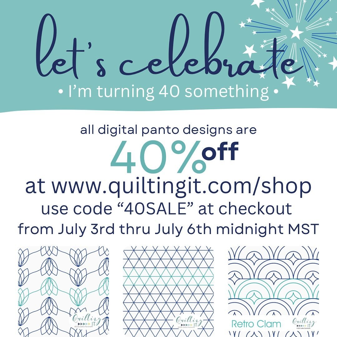 If you&rsquo;d like to celebrate my 40 something birthday with me, make a note to join in on the fun July 3rd thru the 6th!! I&rsquo;ll post a reminder when it starts.  I wanted to give you a heads up because it&rsquo;s a holiday weekend.  Thank you 