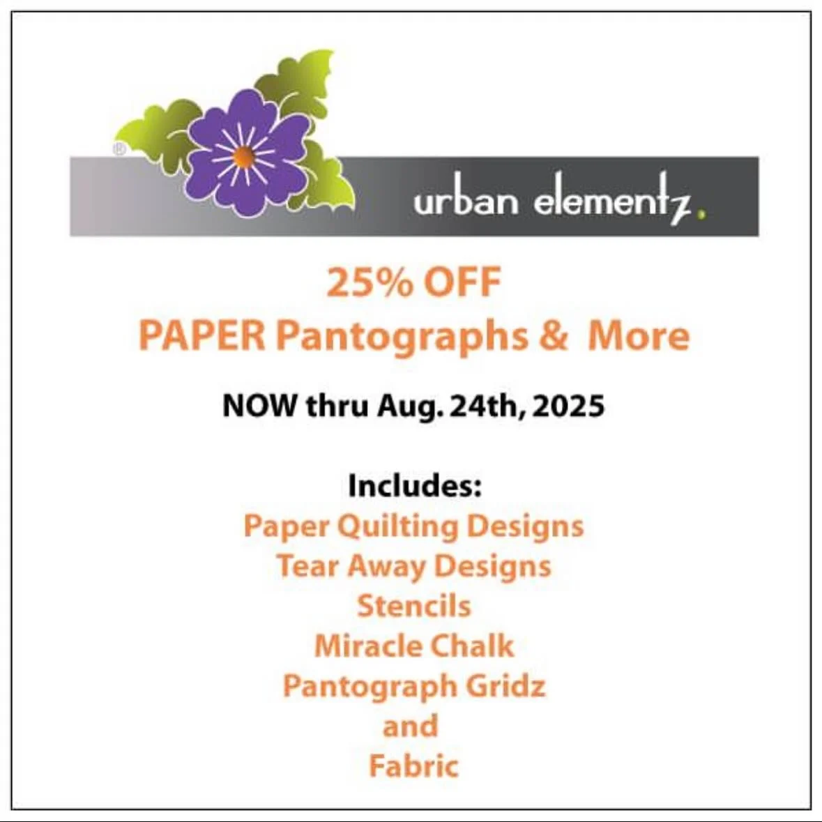 Are you a paper panto longarmer??? This amazing sale is for you!! Go to: @urban.elementz or my designs can be found here: 

https://www.urbanelementz.com/quilting-designs.html?designers=48&amp;p=1

A clickable like will be on this same post on my fac