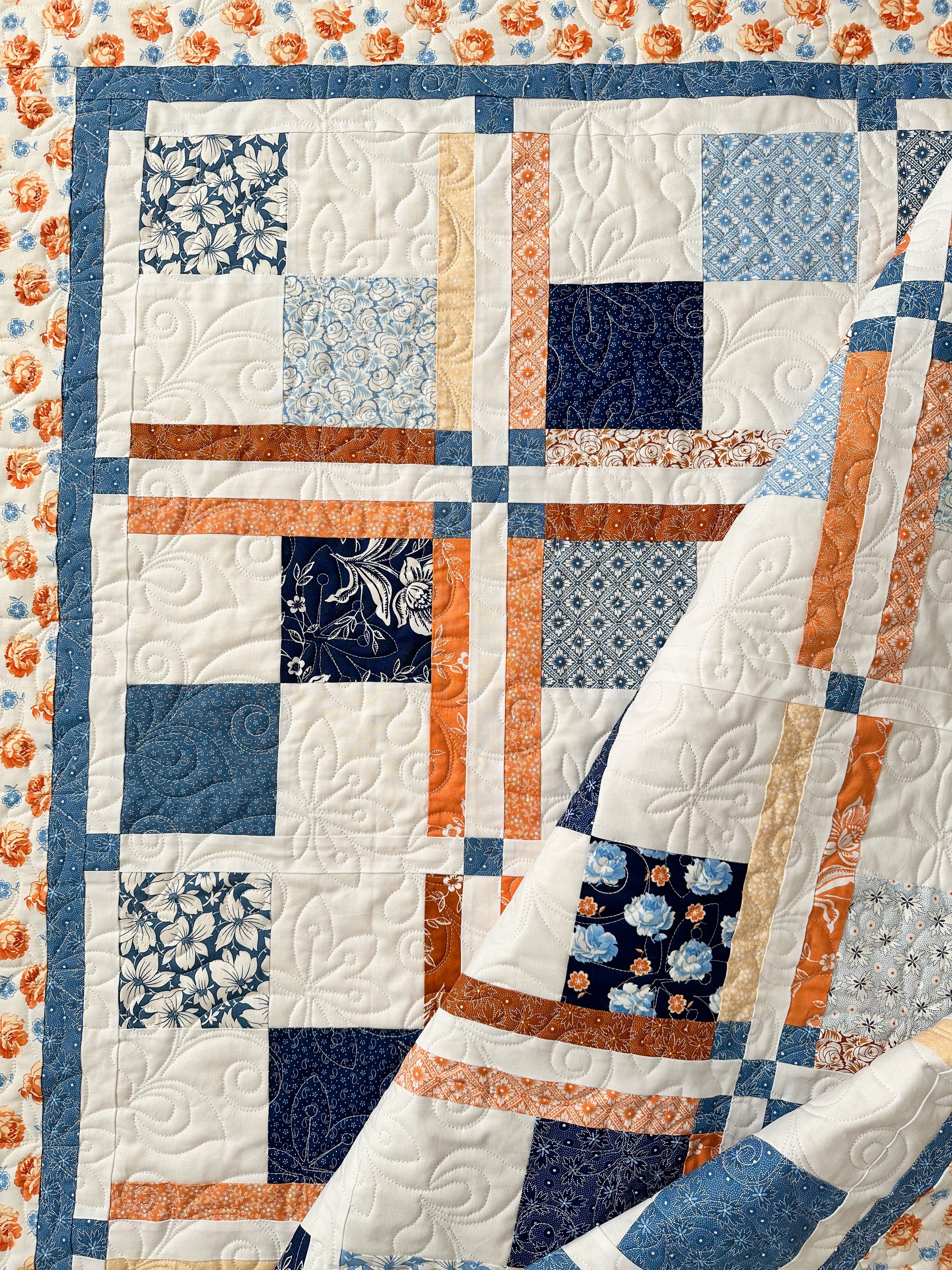 Ashley’s Denim and Daisies Jolly Bar Quilt
