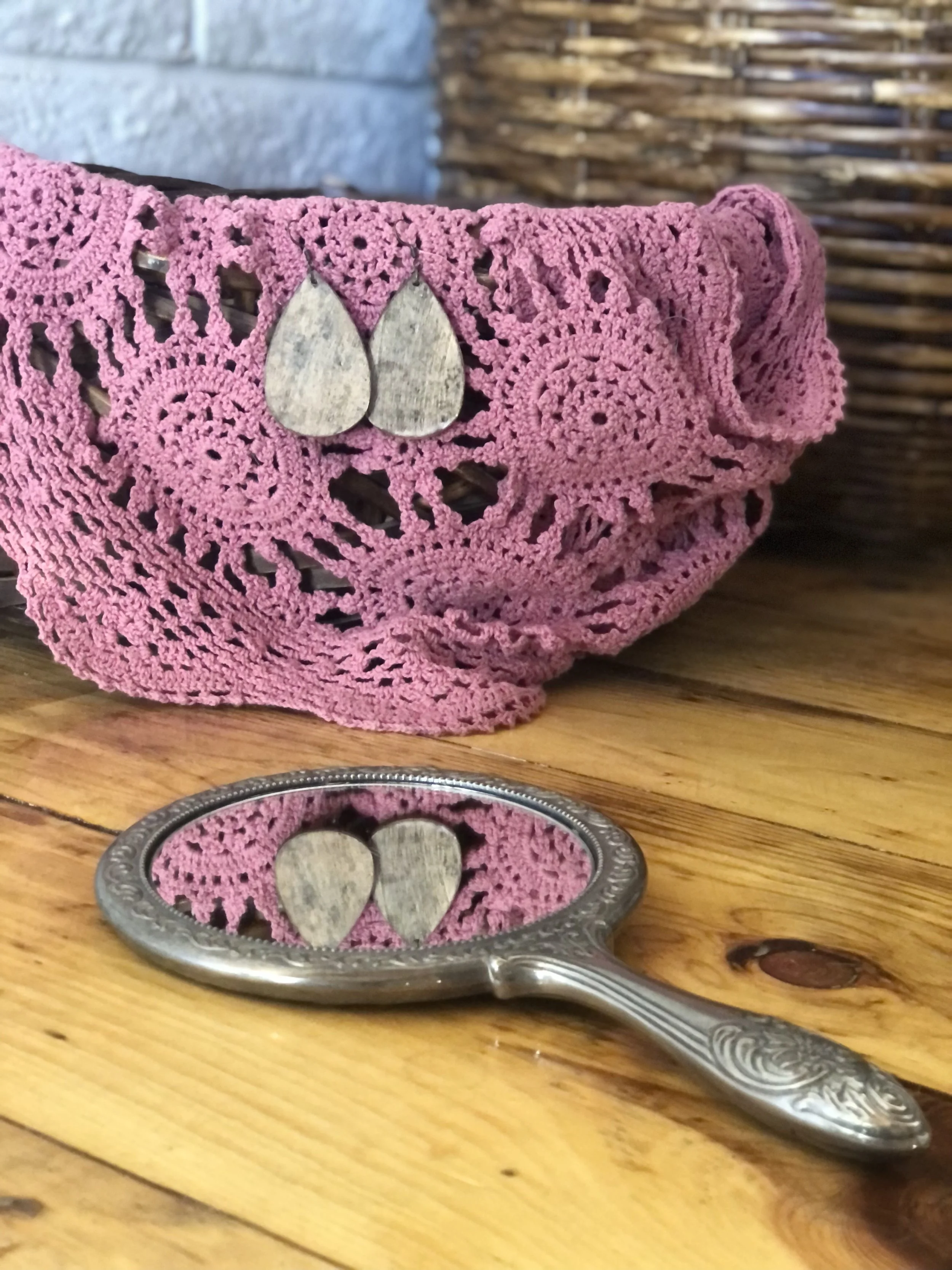 Wooden Teardrop Earrings