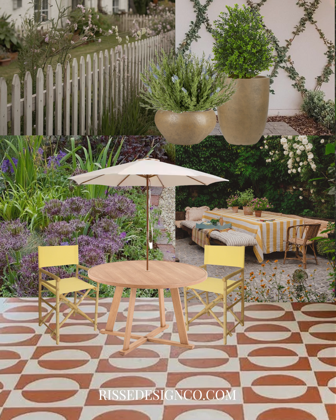 Coastal Eclectic Backyard Patio