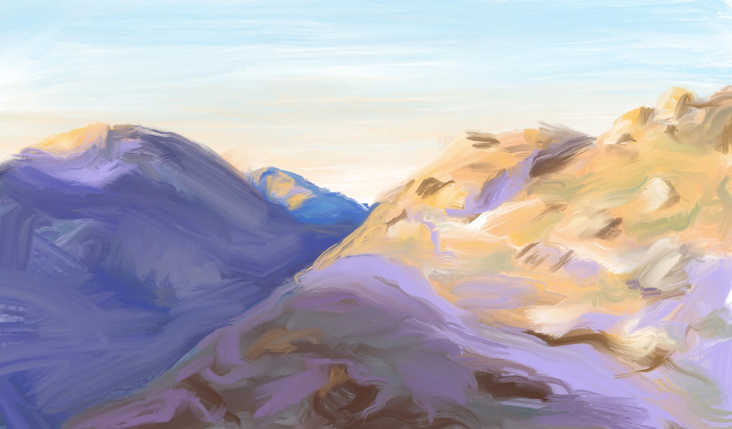 "Sandia Sunrise," digital painting, 2023
