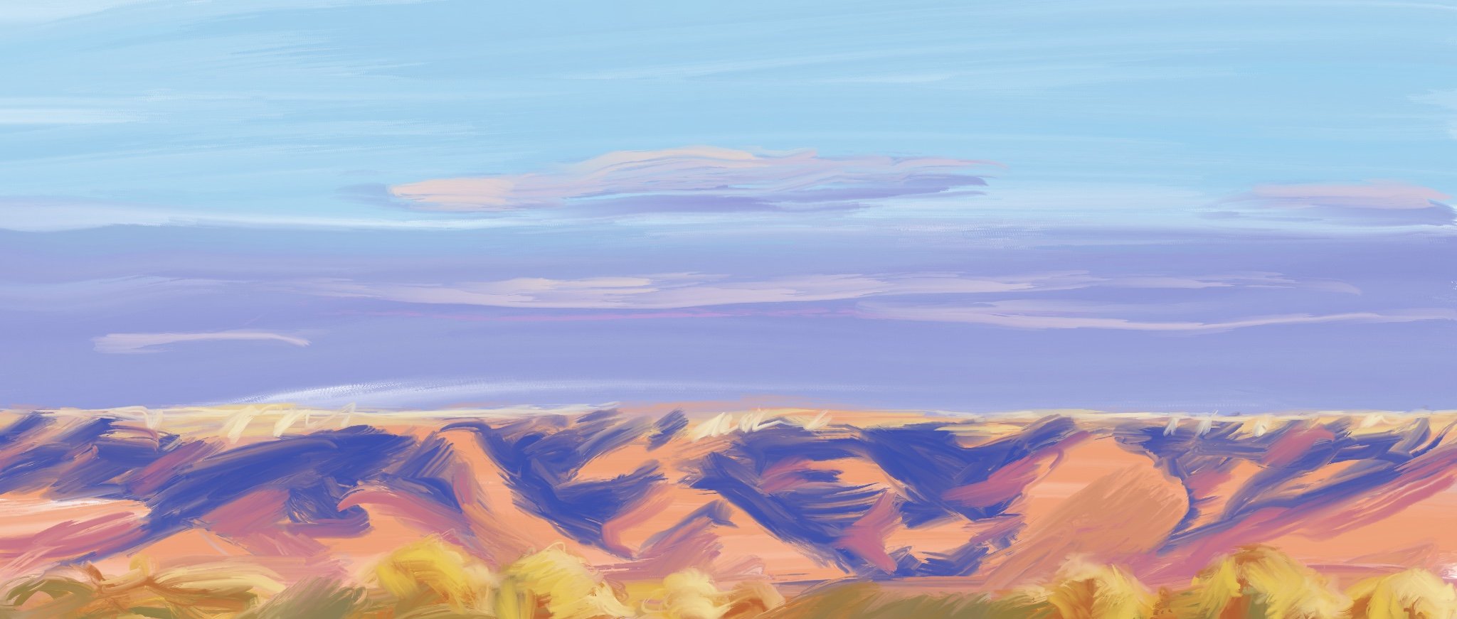 "Crevices," digital painting, 2023