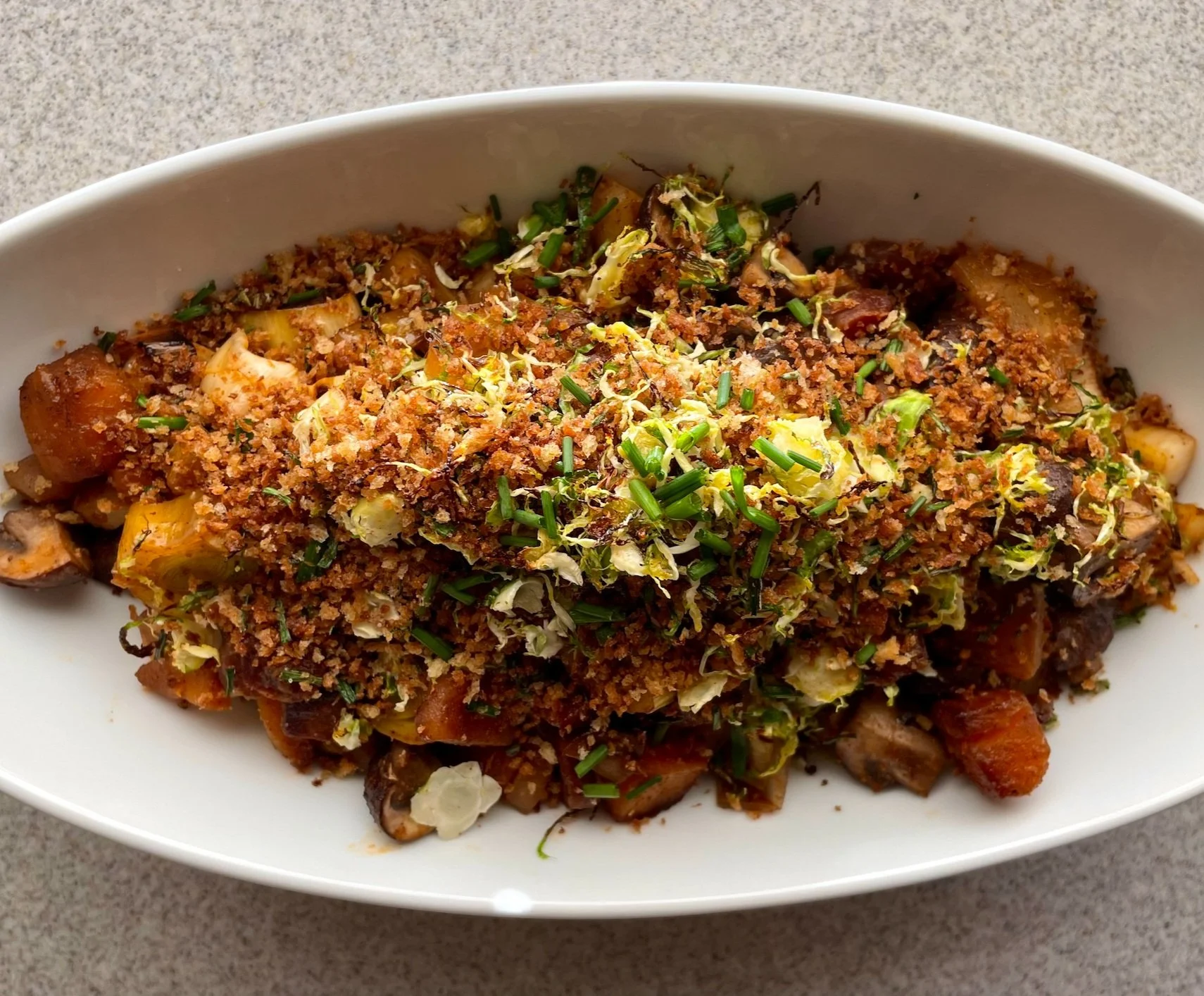 Savory Autumn Vegetables with Crispy Herb Panko