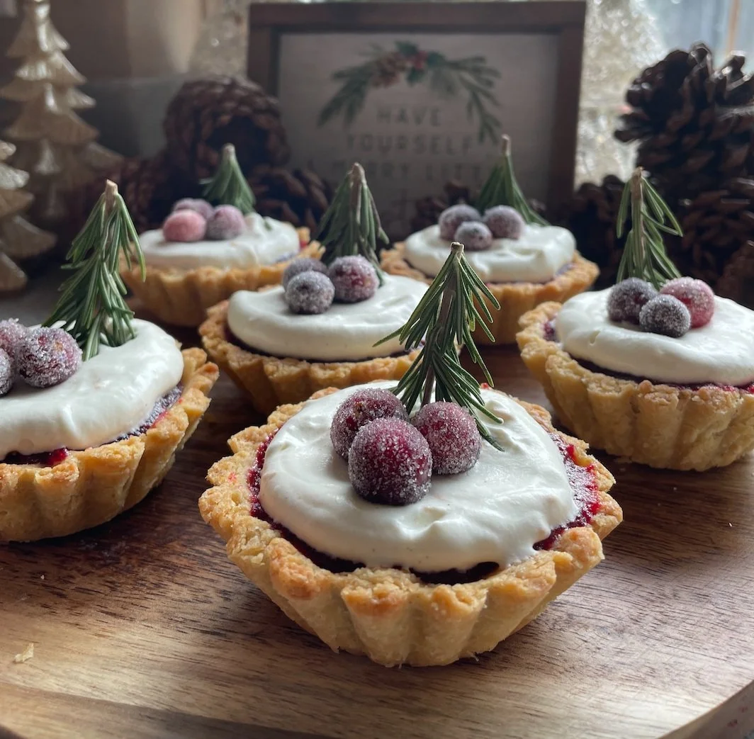 Cranberry &amp; Eggnog Custard Tarts